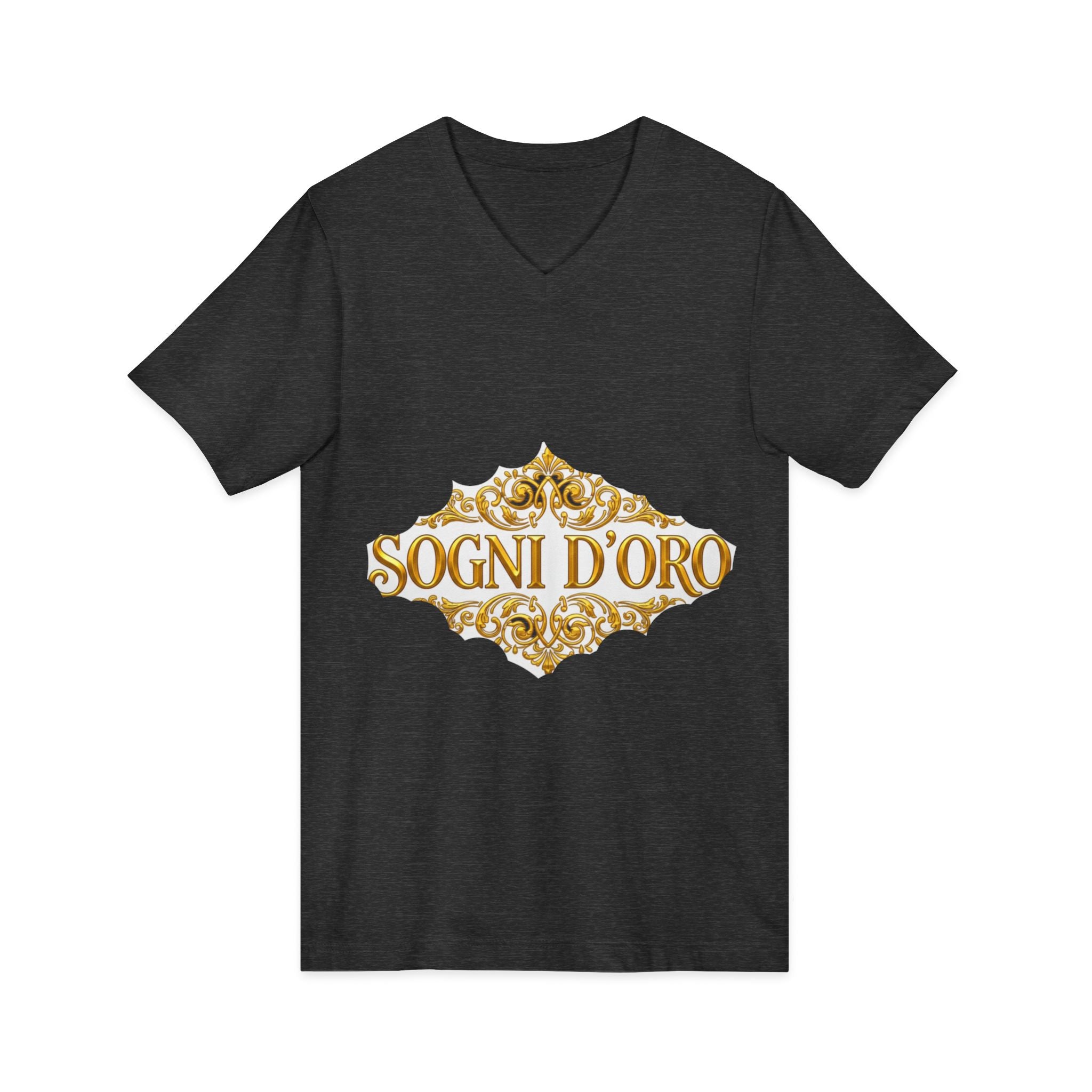 Gold Script Cotton V-Neck