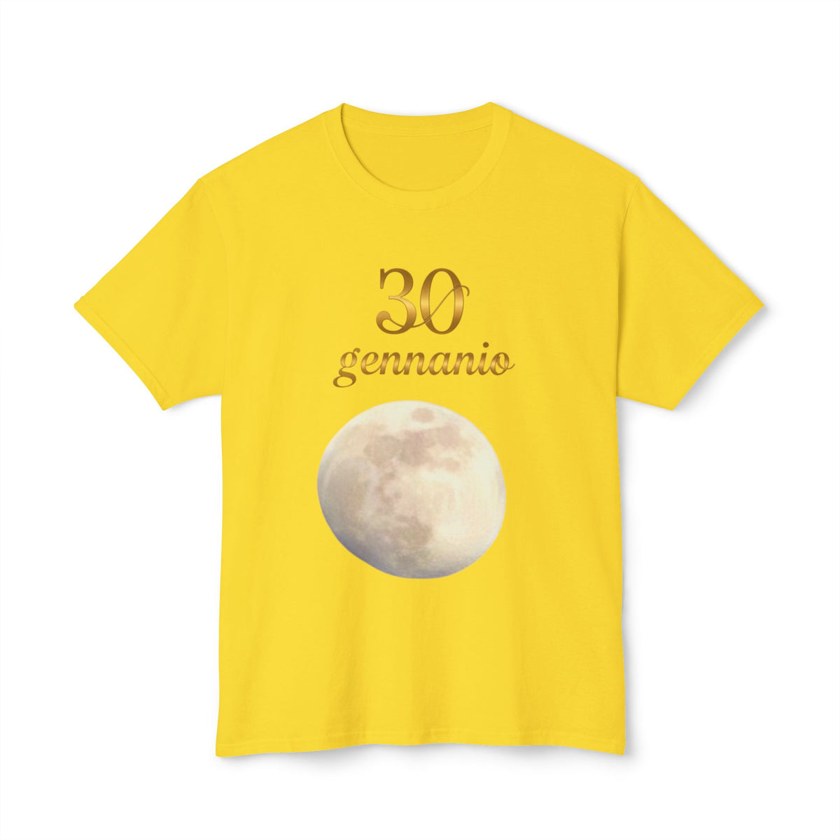 T-Shirt — "30 Gennaio" Moon Graphic Birthday Tee