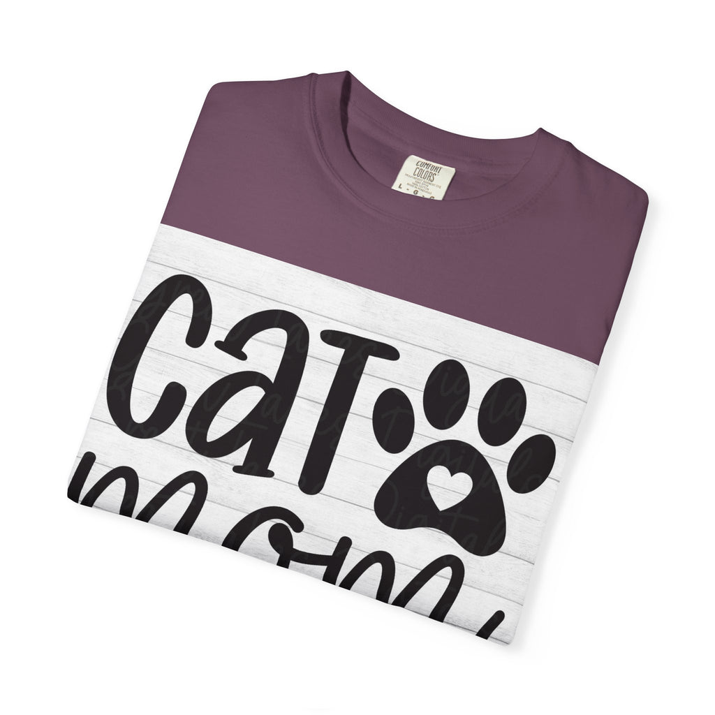 Garment-Dyed Cat Mom Tee
