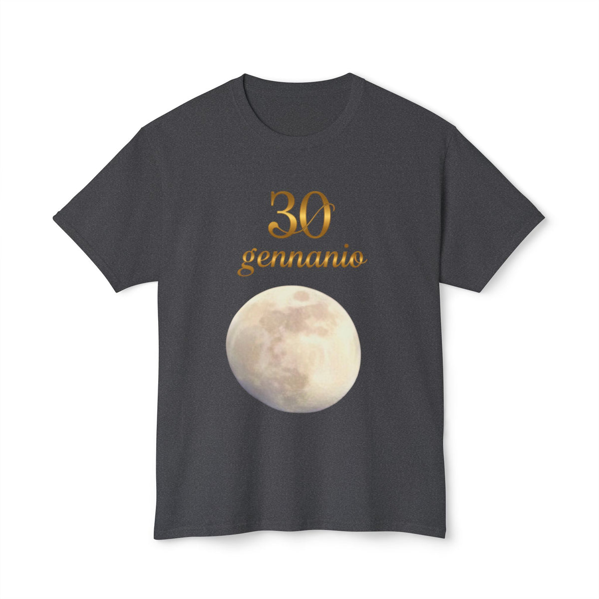 T-Shirt — "30 Gennaio" Moon Graphic Birthday Tee