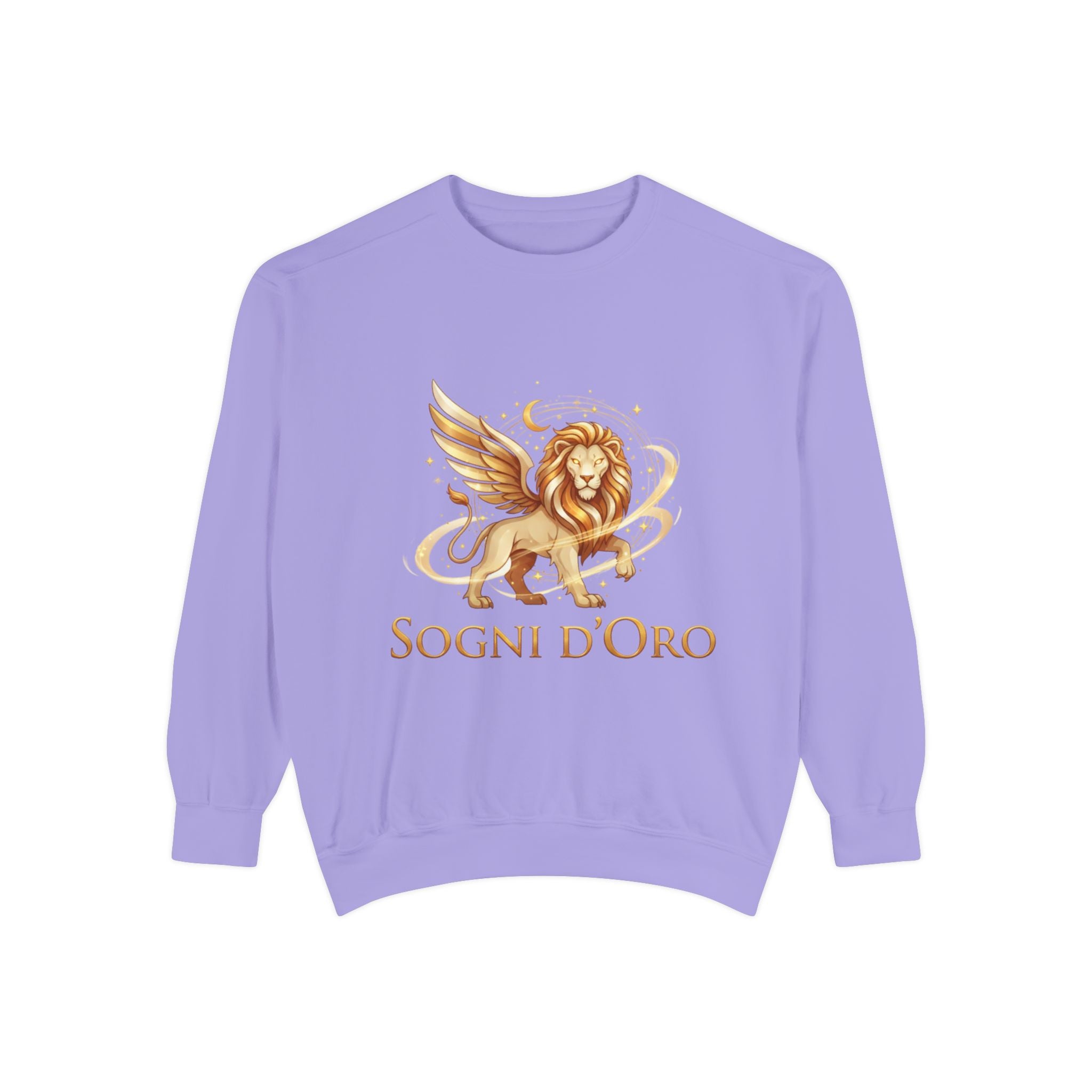 Altın Kanatlı Aslan Sweatshirt — "Sogni d'Oro" Rüya Gibi İtalyan Esintili Yuvarlak Yaka