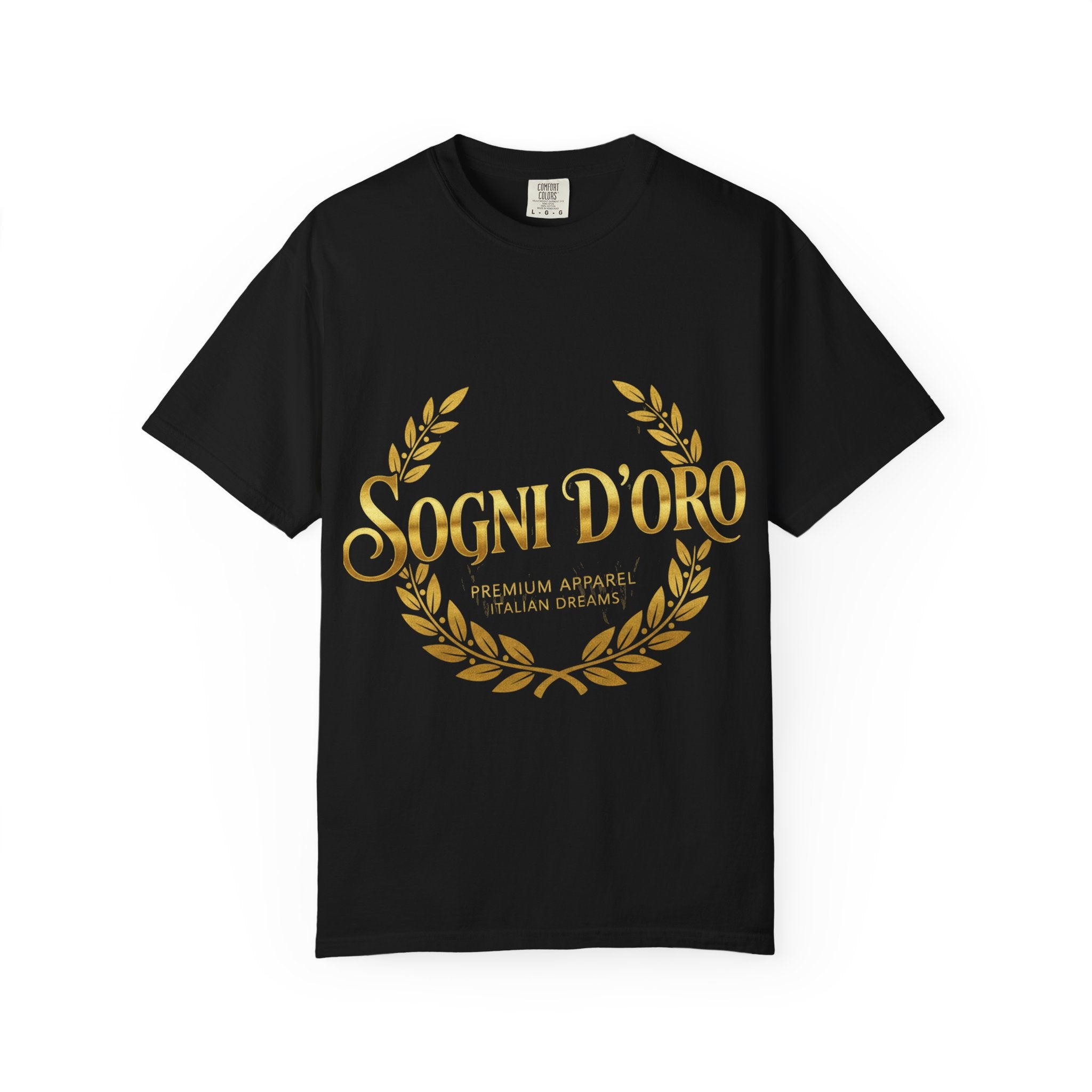 Sogni D'Oro T-Shirt — Italian 'Sogni D'Oro' Gold Laurel Graphic Tee