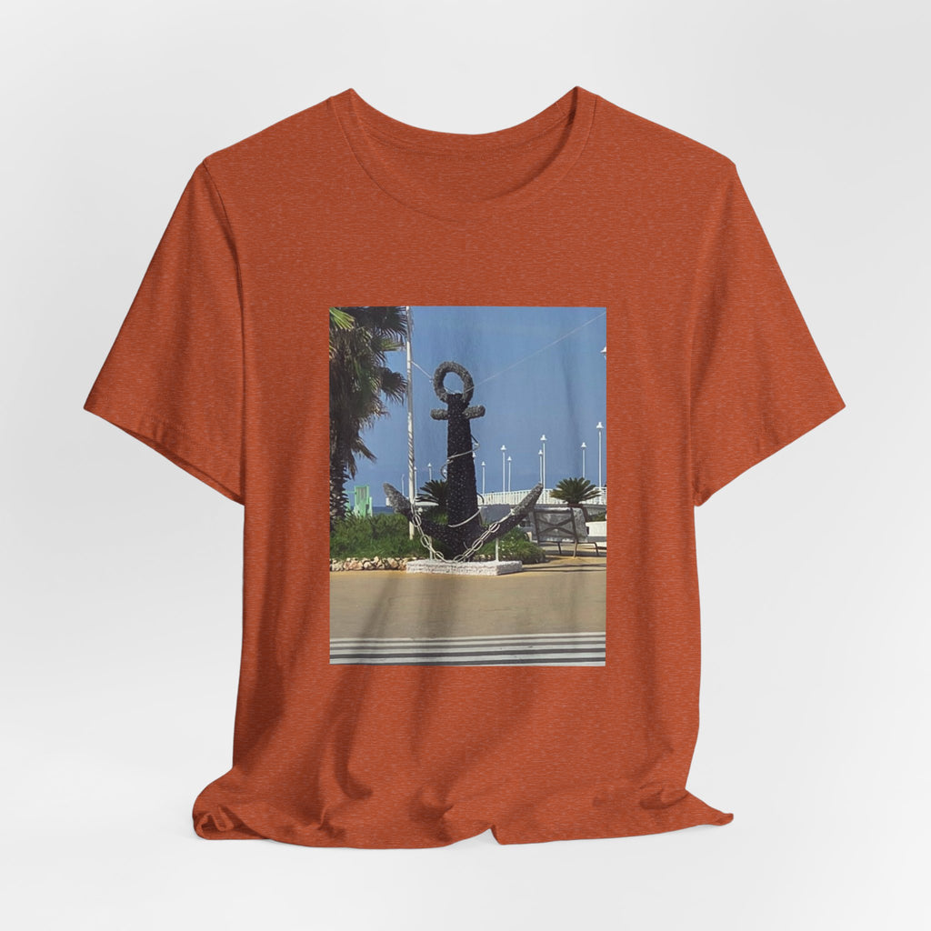 Anchor Statue Photo Tee — Coastal Nautical T-Shirt