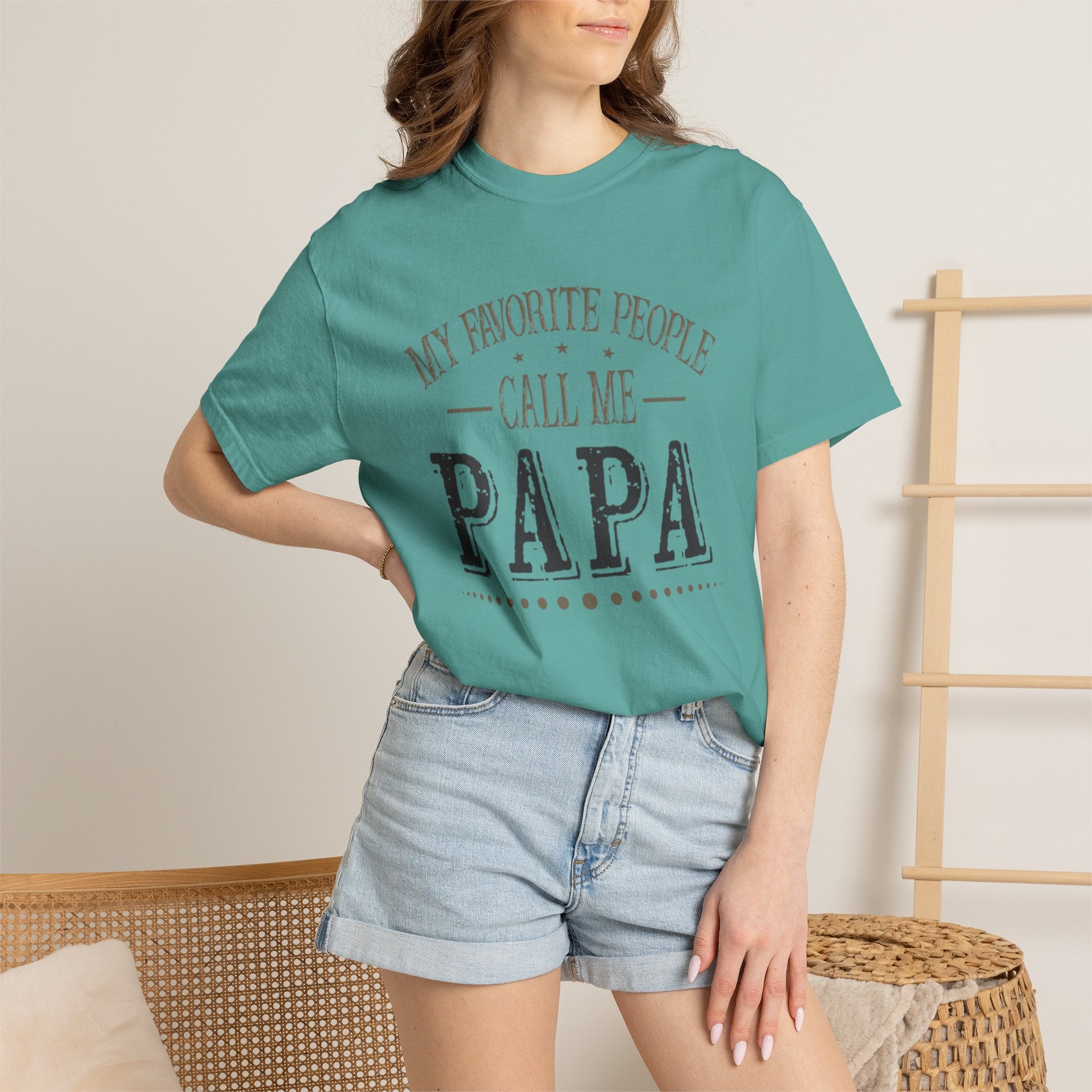 Papa T-Shirt – “My Favorite People Call Me Papa” Vintage Dad Tee