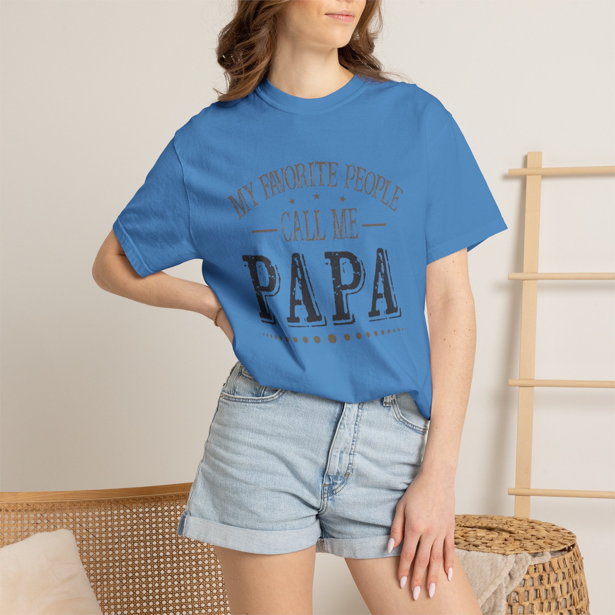 Papa T-Shirt – “My Favorite People Call Me Papa” Vintage Dad Tee