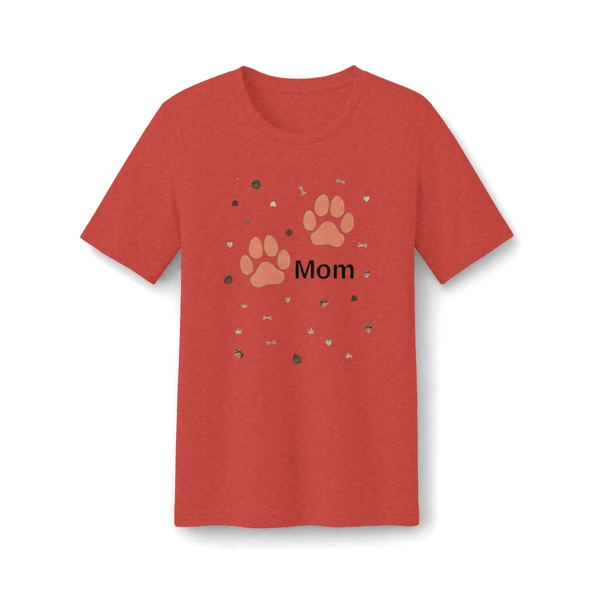 Pet Mom Paw Print T-Shirt — "Mom" Paw & Bone Graphic Women's Tee