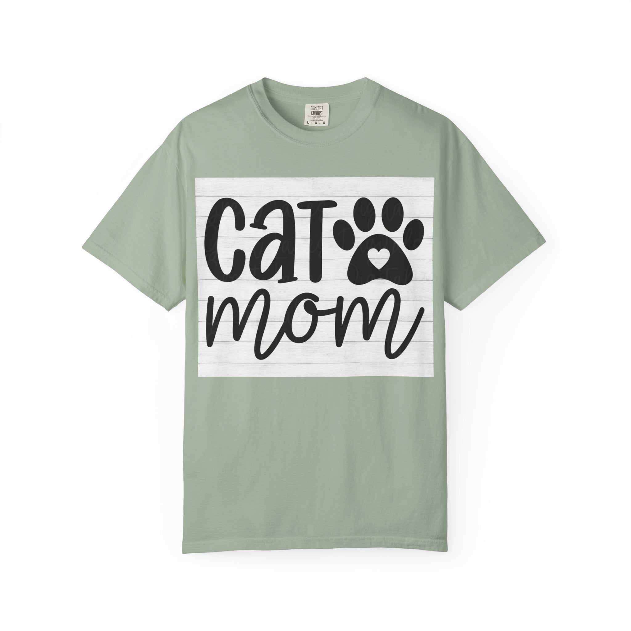 Garment-Dyed Cat Mom Tee
