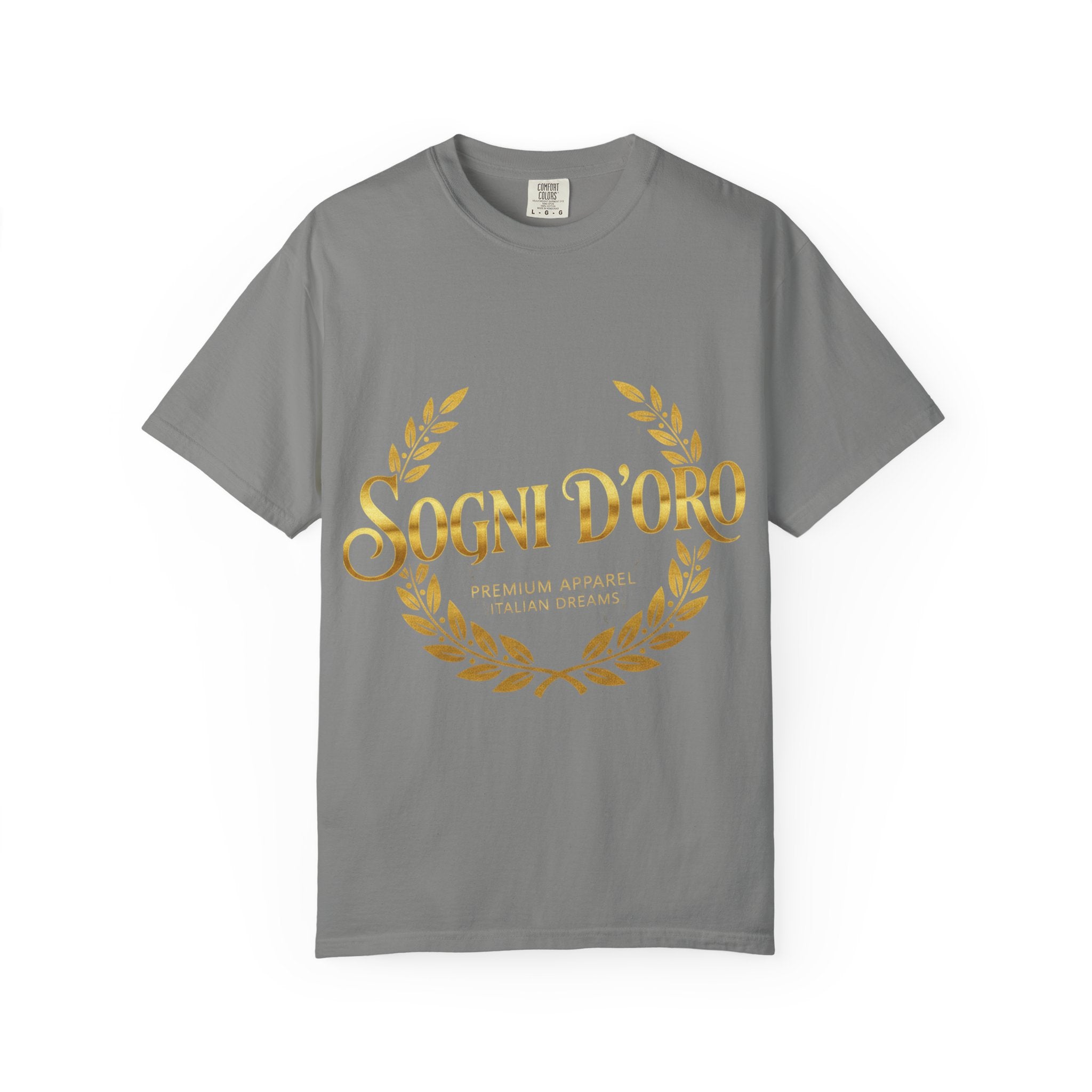 Sogni D'Oro T-Shirt — Italian 'Sogni D'Oro' Gold Laurel Graphic Tee
