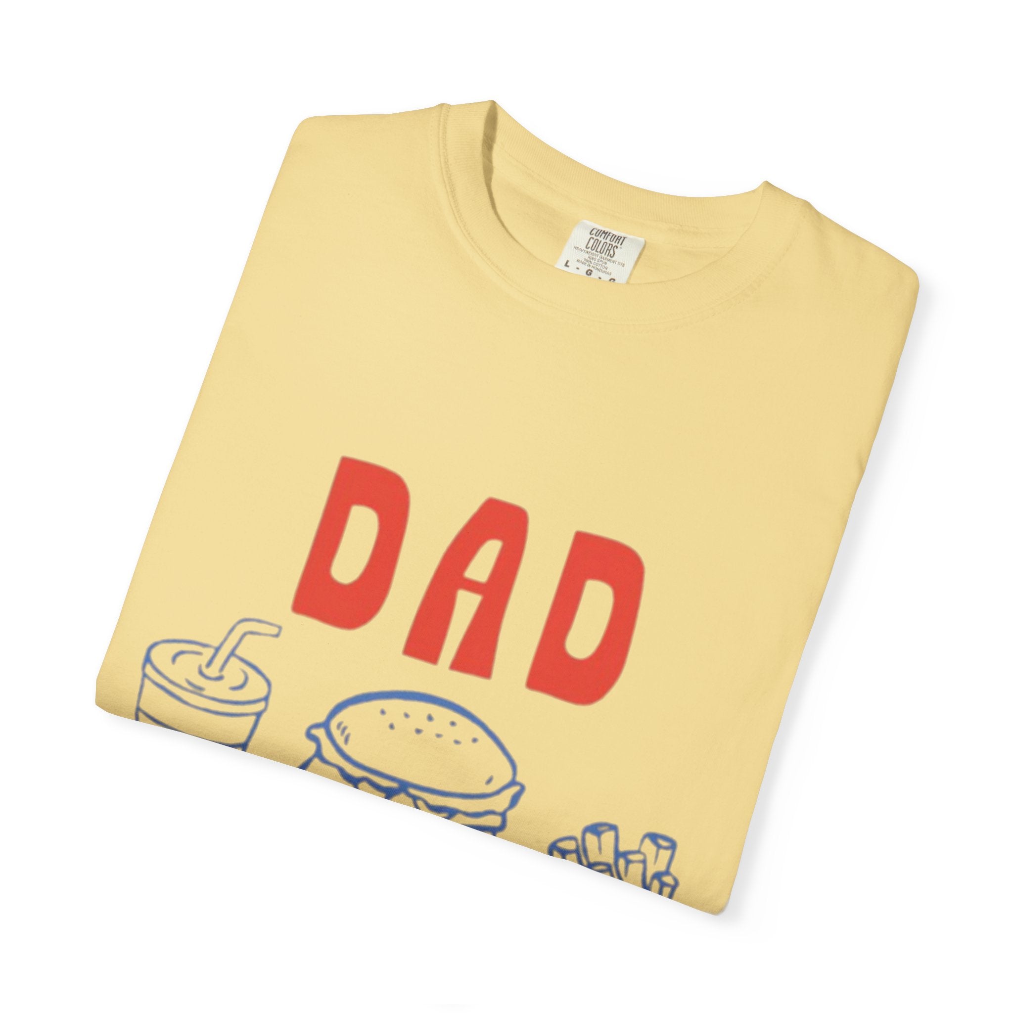 Dad Tax T-Shirt — Funny Father’s Day Tee with Burger, Fries & Drink Graphic