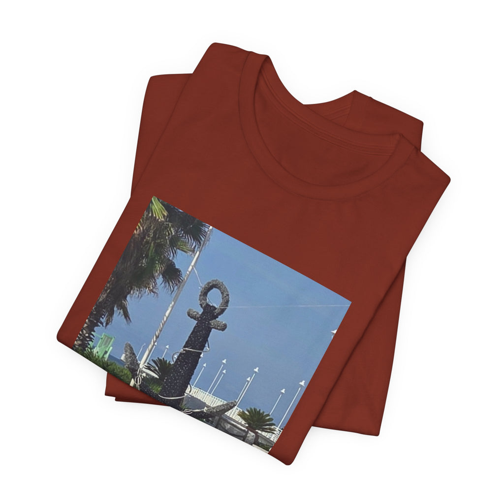 Anchor Statue Photo Tee — Coastal Nautical T-Shirt