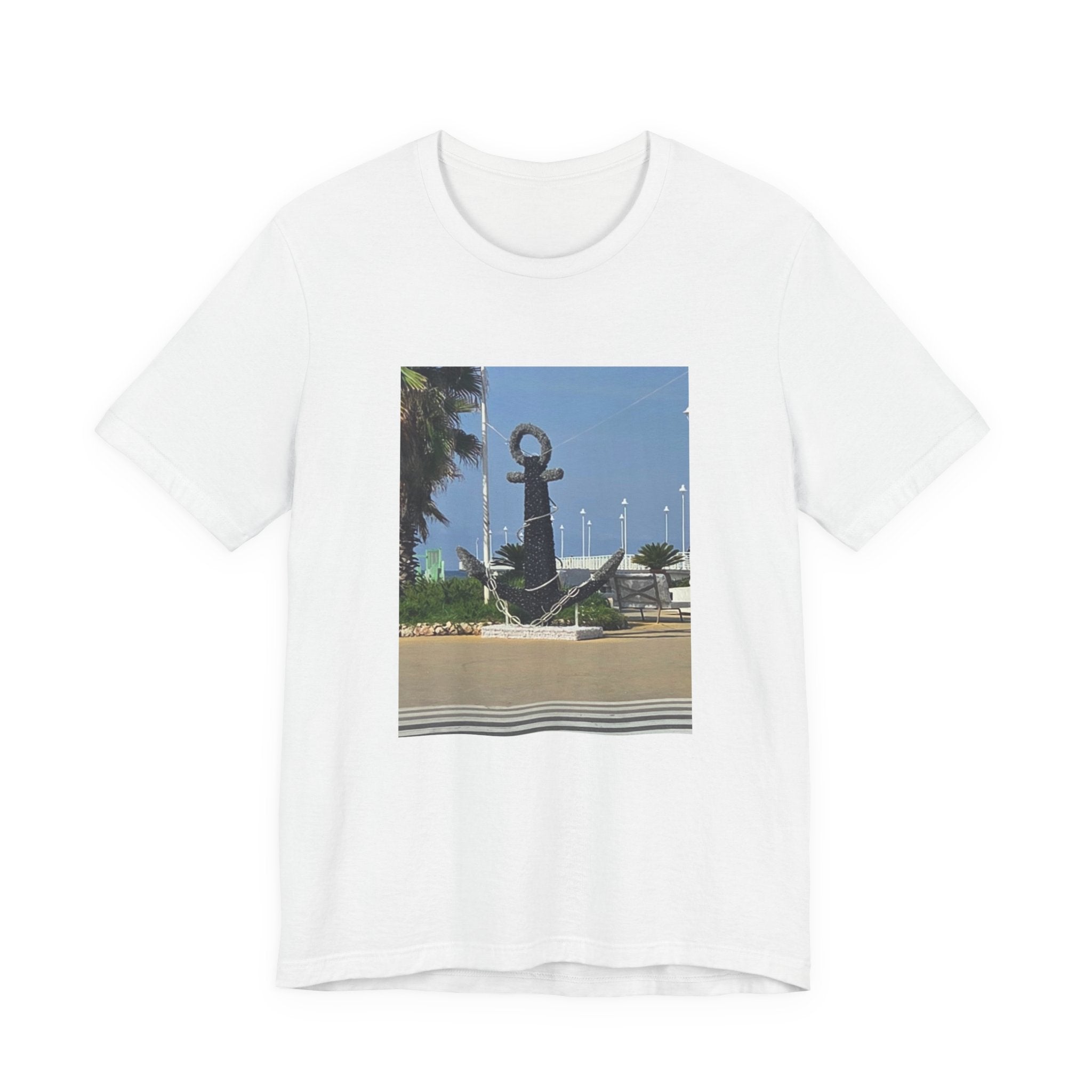 Anchor Statue Photo Tee — Coastal Nautical T-Shirt
