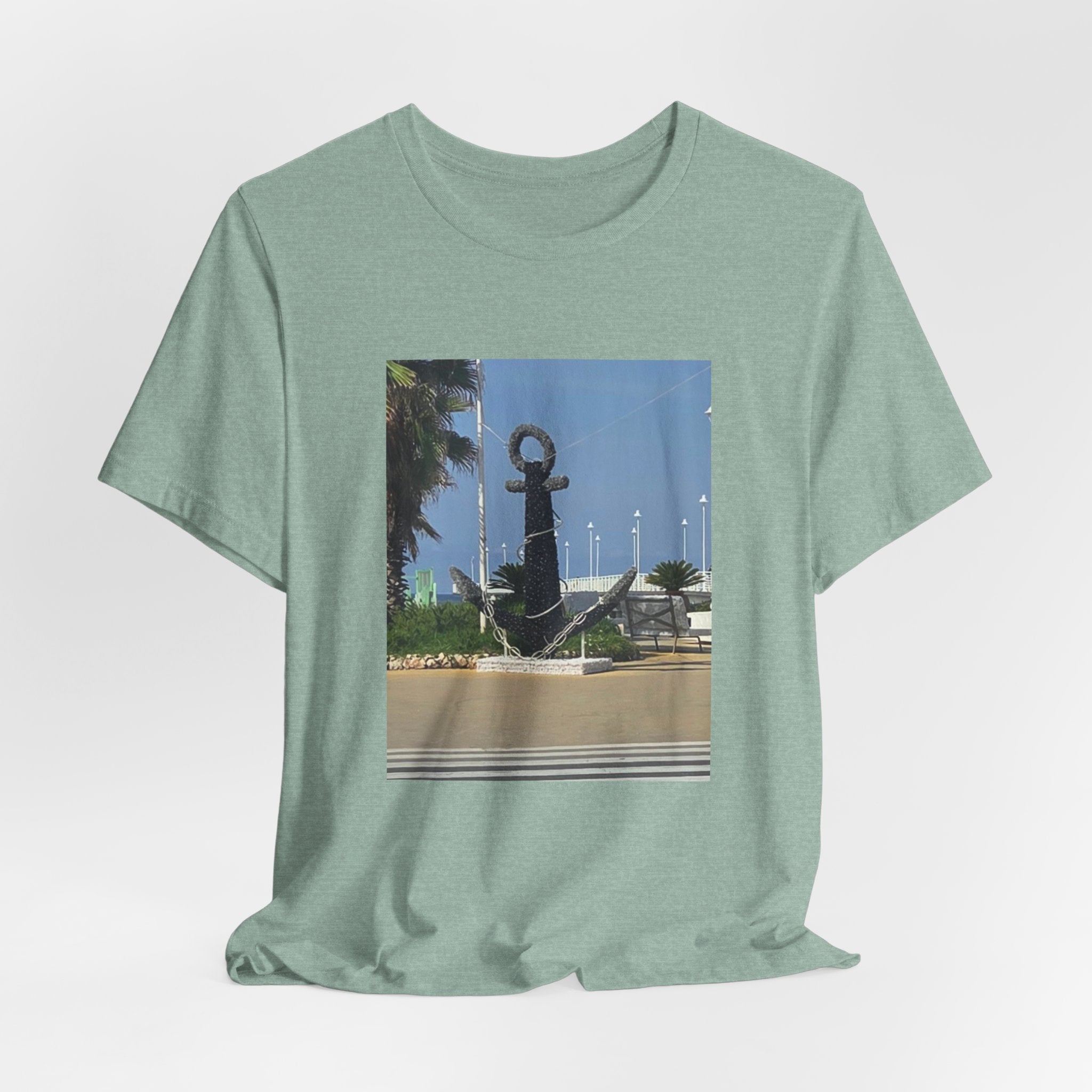 Anchor Statue Photo Tee — Coastal Nautical T-Shirt