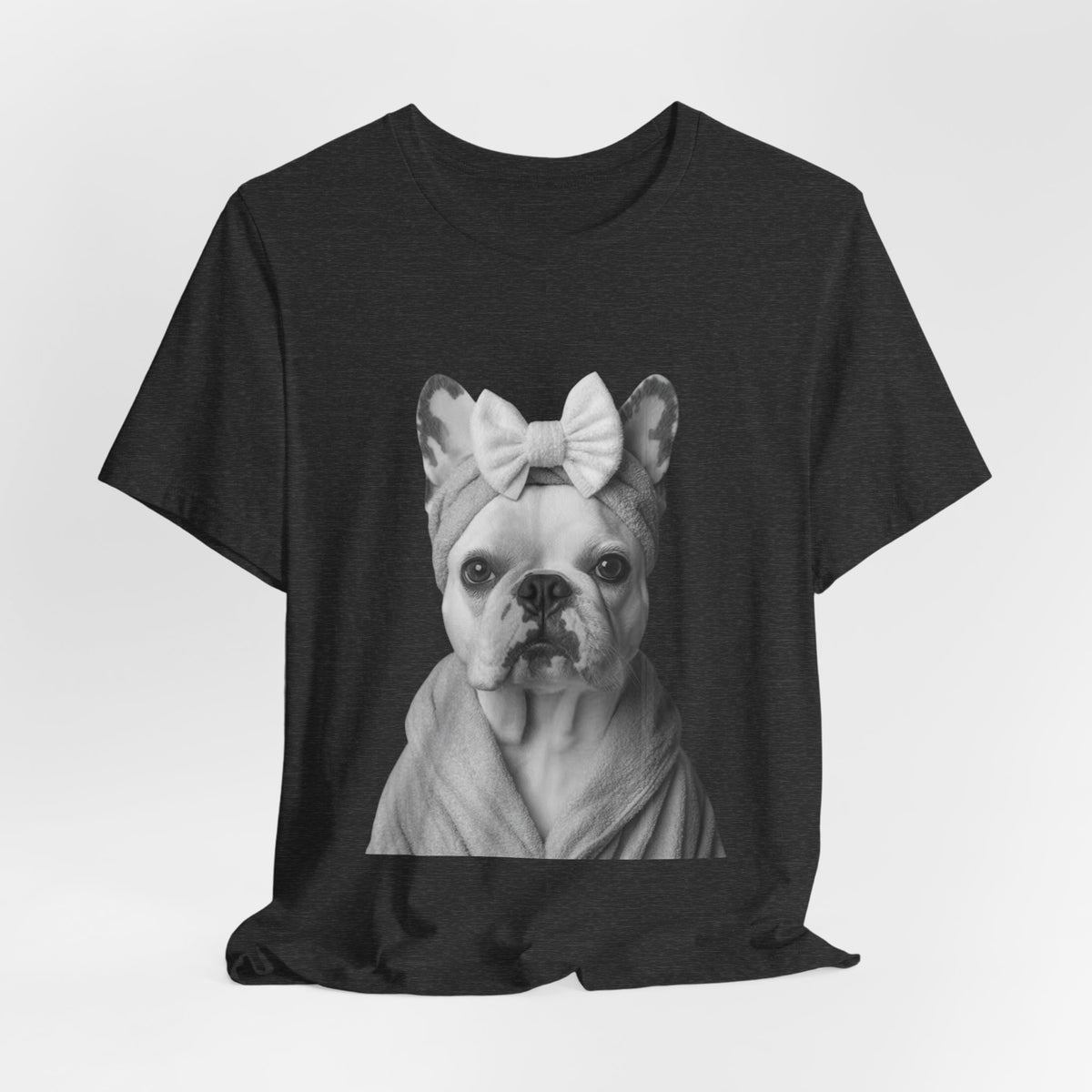 French Bulldog Portrait Tee — Cute Bow Dog Graphic T-Shirt