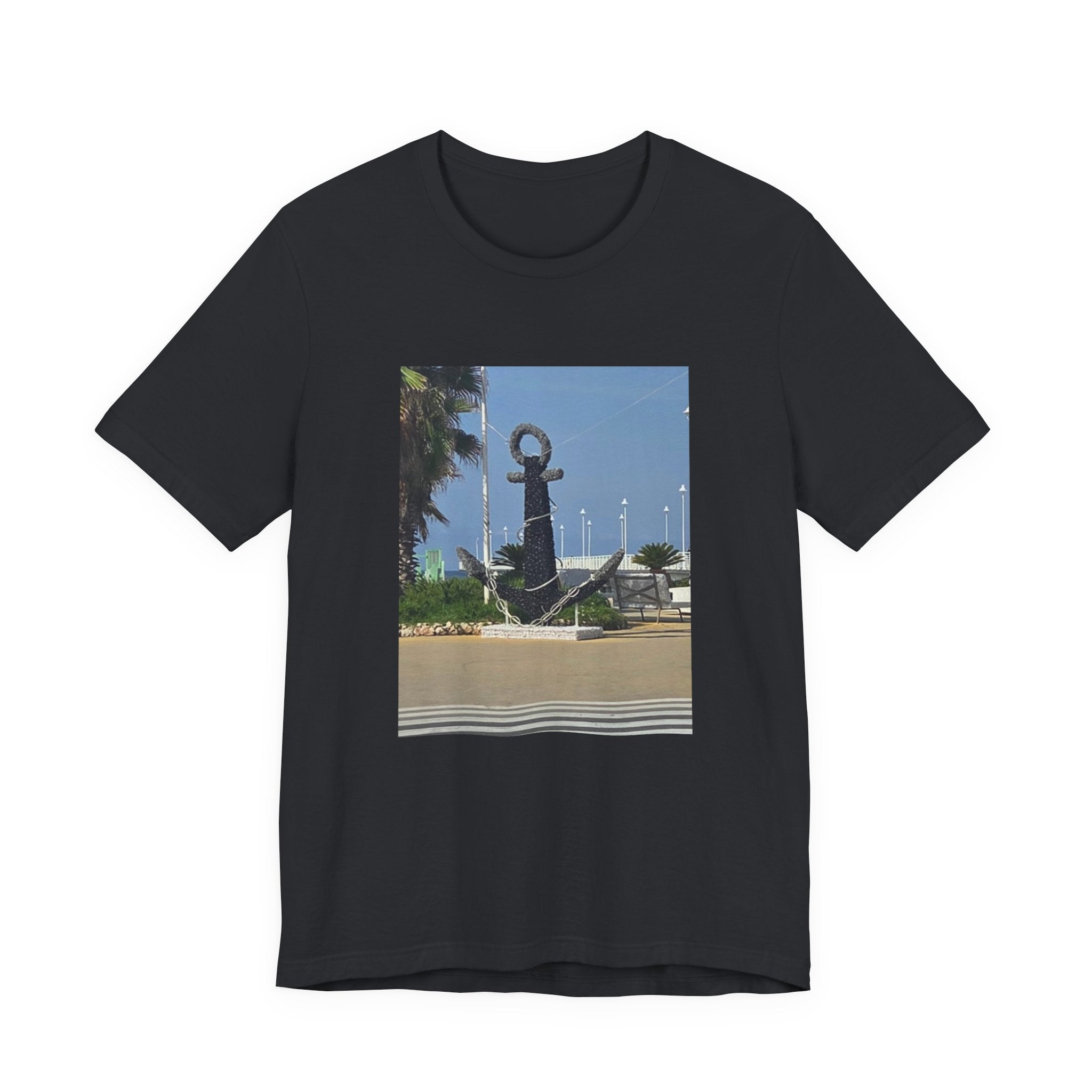 Anchor Statue Photo Tee — Coastal Nautical T-Shirt