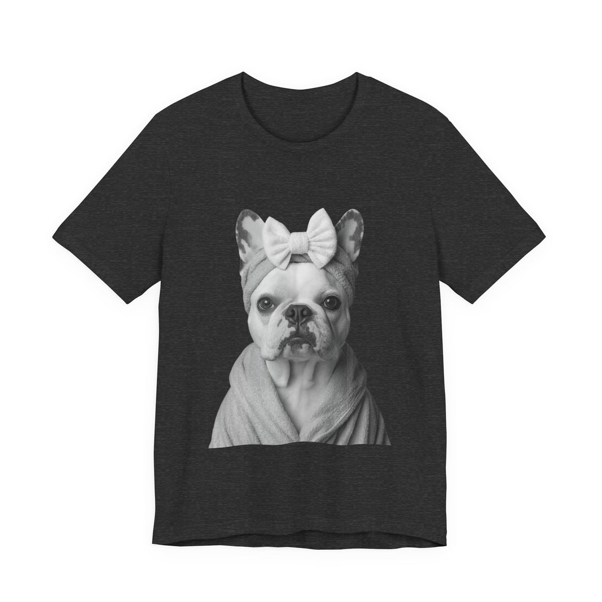 French Bulldog Portrait Tee — Cute Bow Dog Graphic T-Shirt