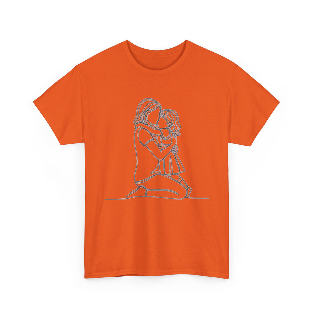 Mother and Daughter Line Art Tee — Minimalist Family Love Shirt