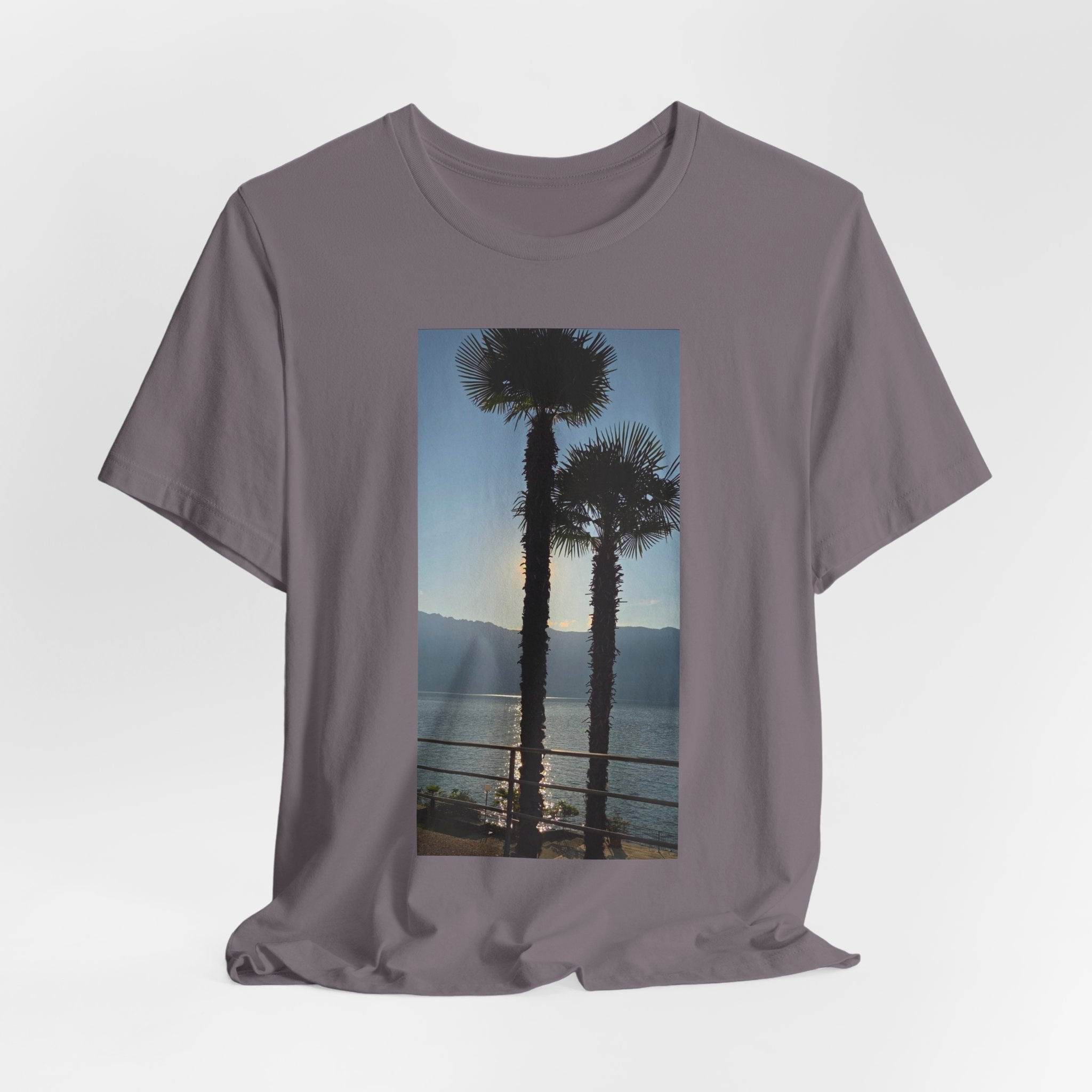 Palm Trees Sunset T‑Shirt — Coastal Photo Tee