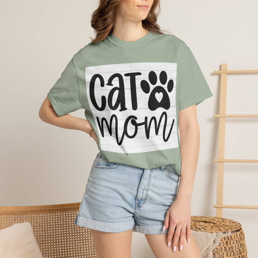 Garment-Dyed Cat Mom Tee