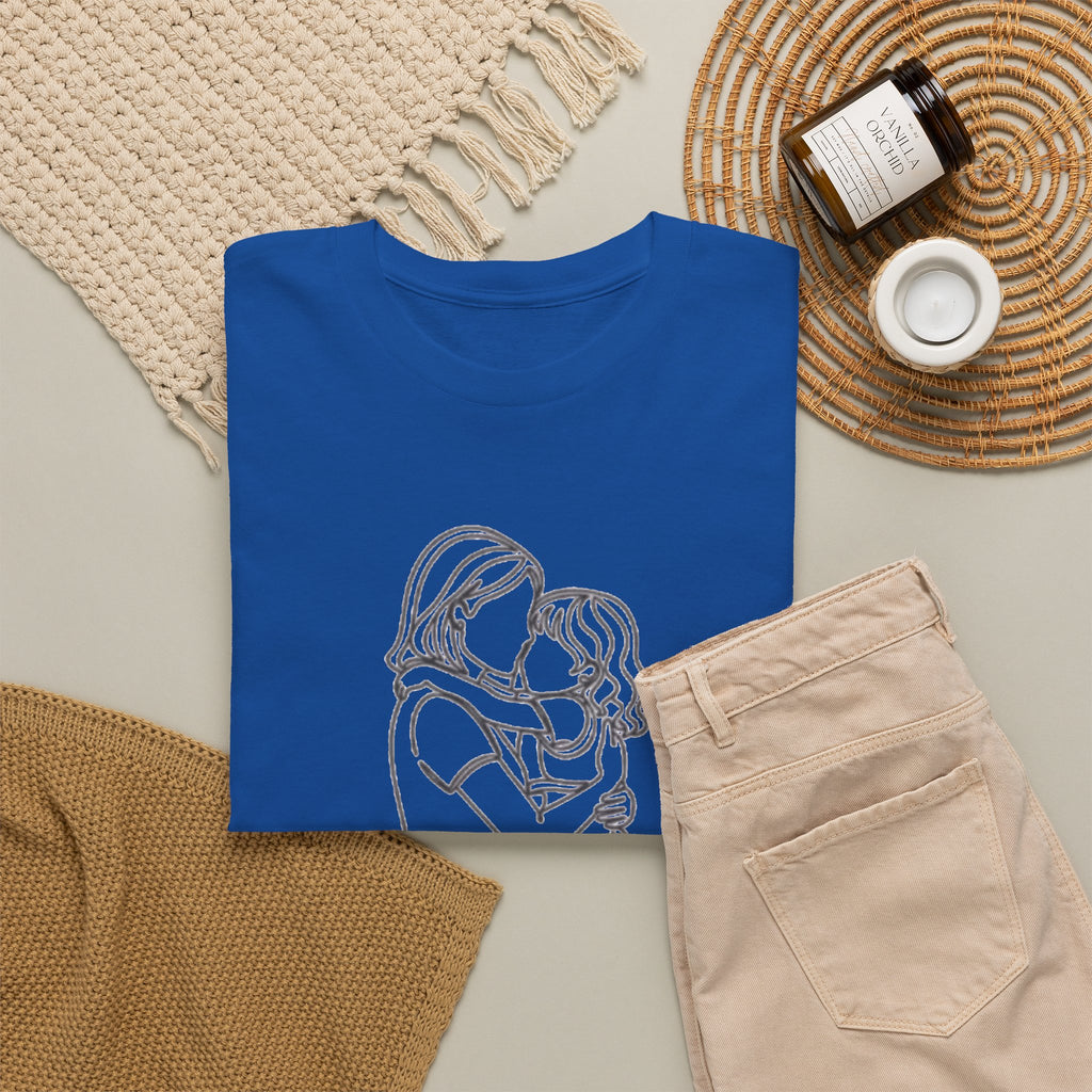 Mother and Daughter Line Art Tee — Minimalist Family Love Shirt