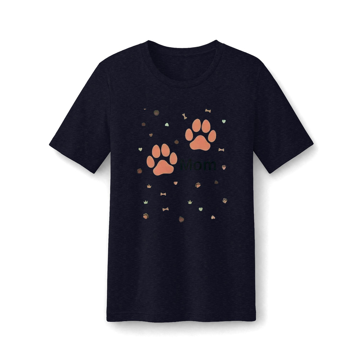 Pet Mom Paw Print T-Shirt — "Mom" Paw & Bone Graphic Women's Tee