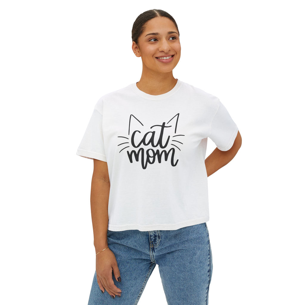 Cat Mom Boxy Cotton Tee