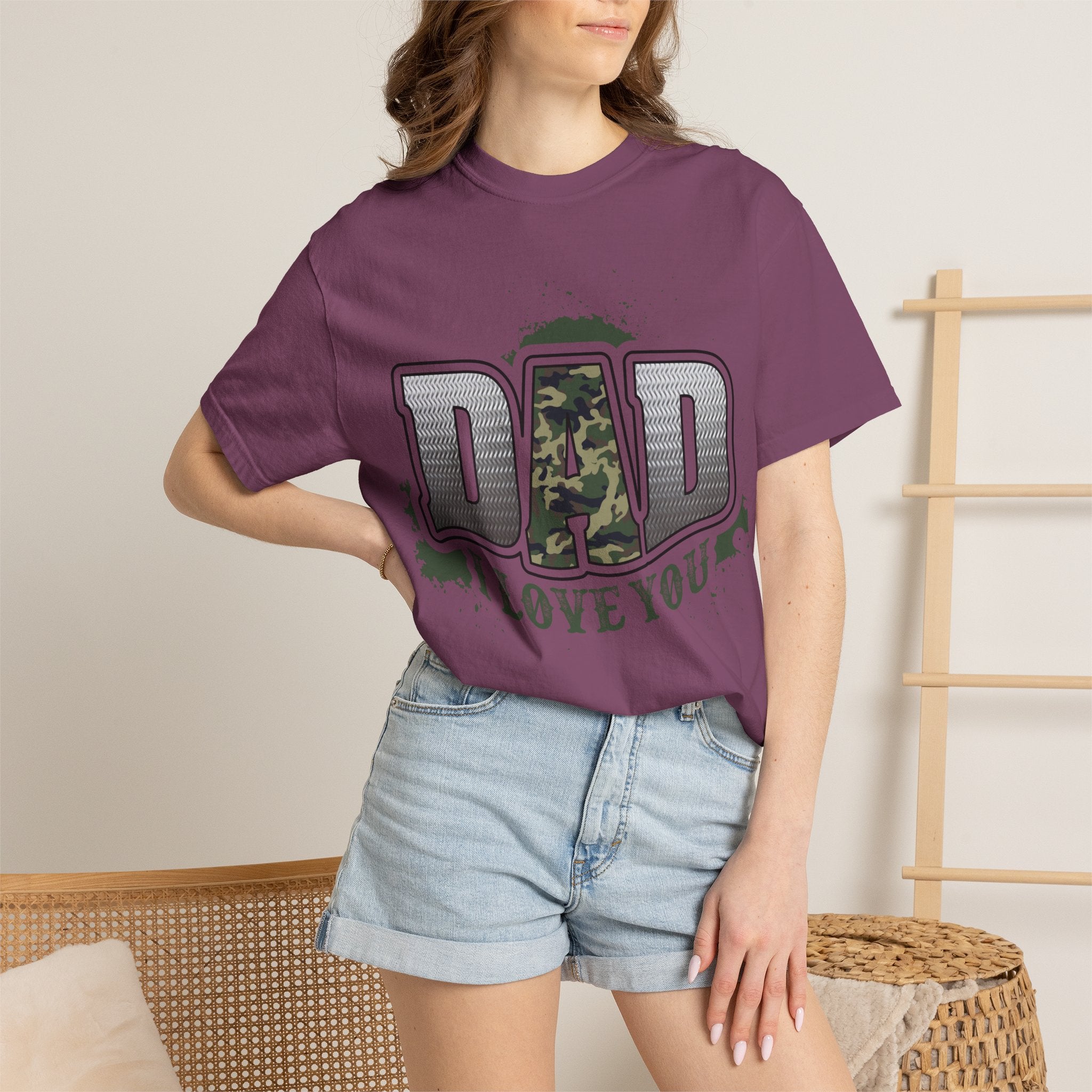 Dad I Love You Camo Graphic T-Shirt