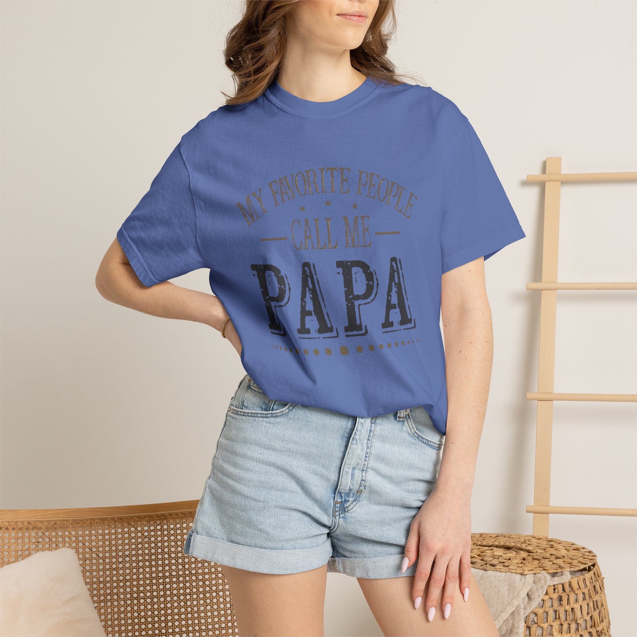 Papa T-Shirt – “My Favorite People Call Me Papa” Vintage Dad Tee