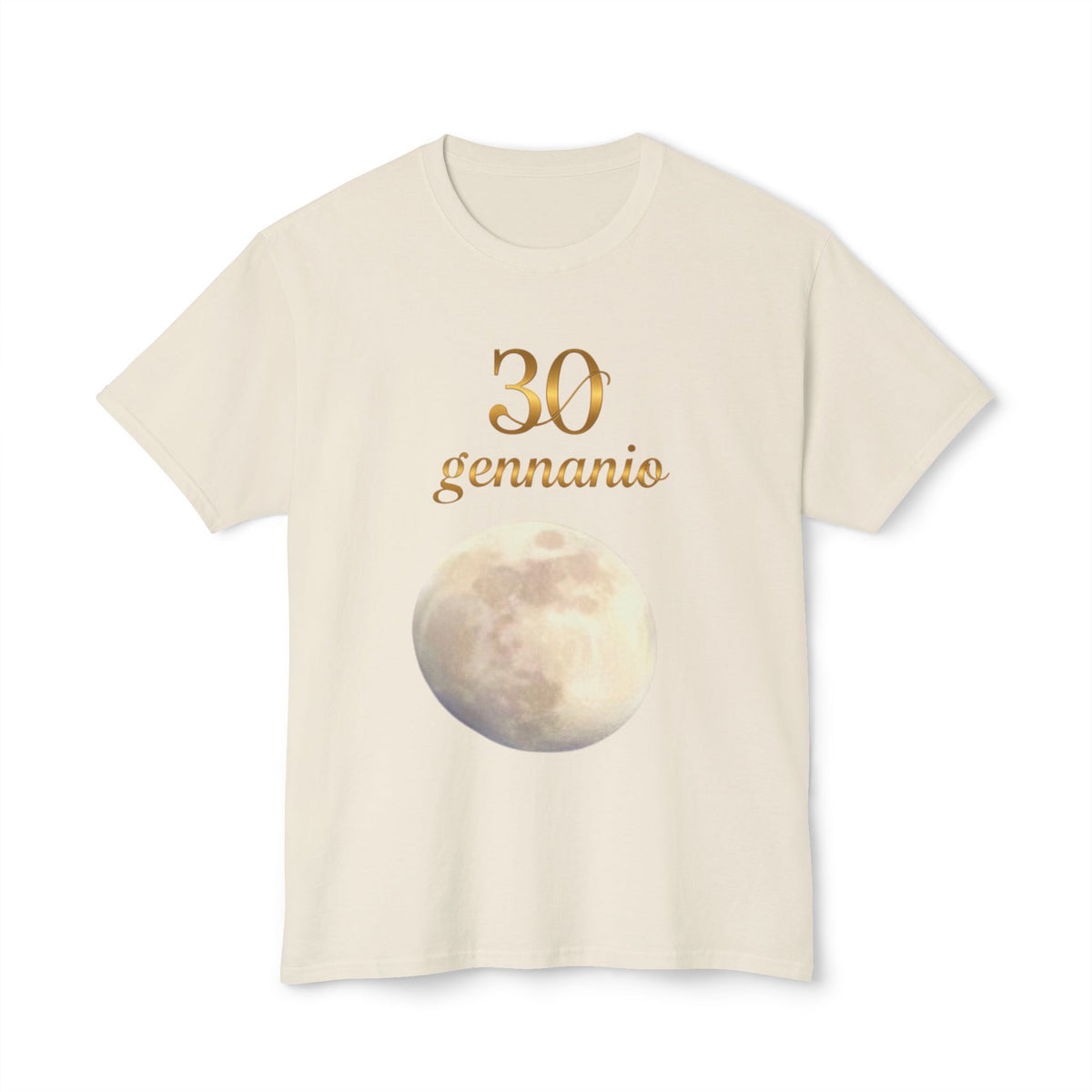 T-Shirt — "30 Gennaio" Moon Graphic Birthday Tee
