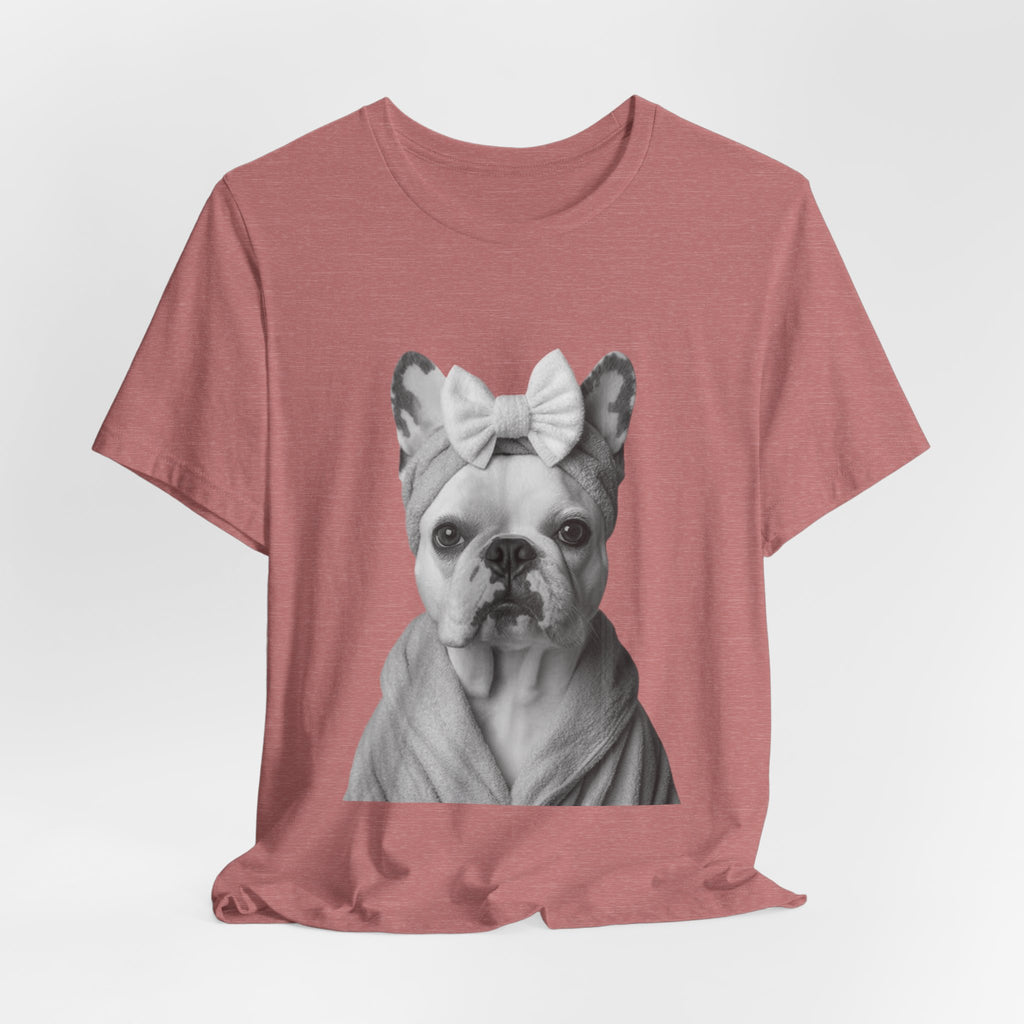 French Bulldog Portrait Tee — Cute Bow Dog Graphic T-Shirt