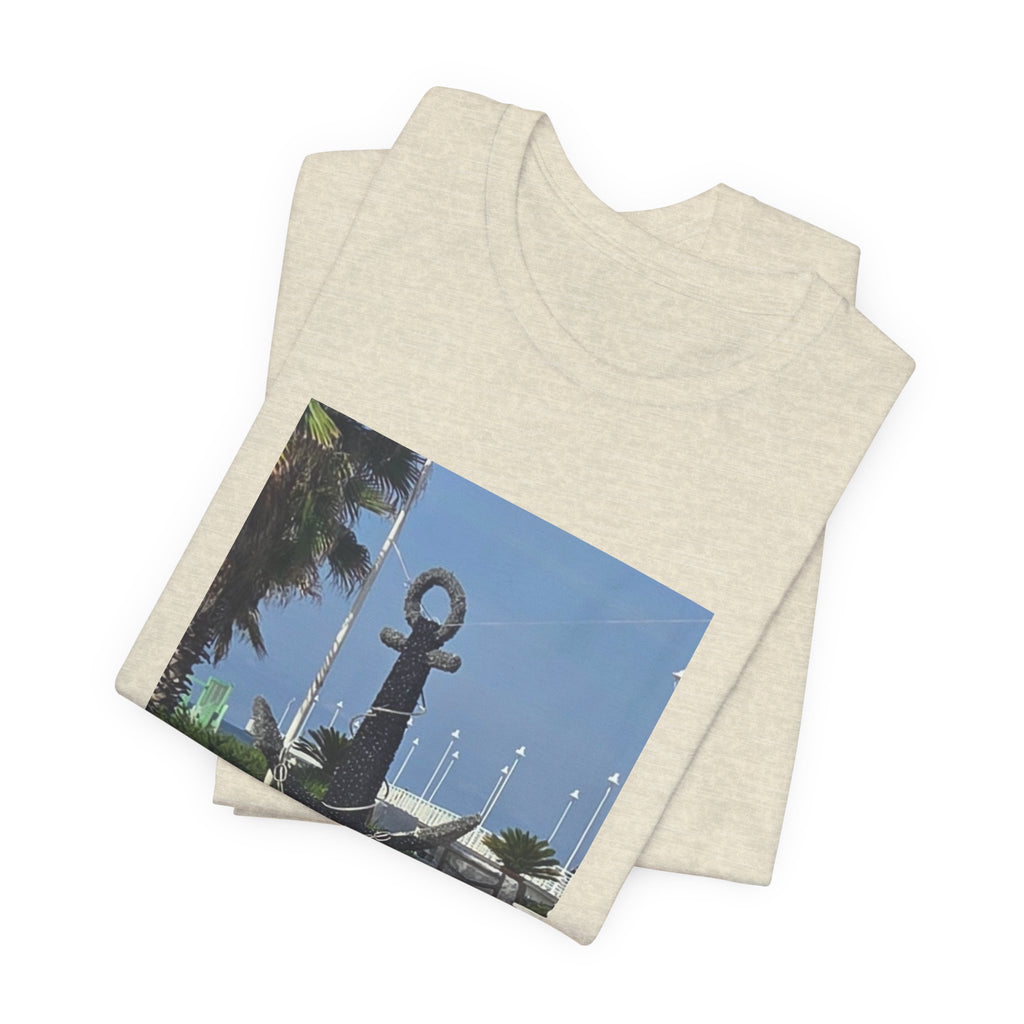 Anchor Statue Photo Tee — Coastal Nautical T-Shirt