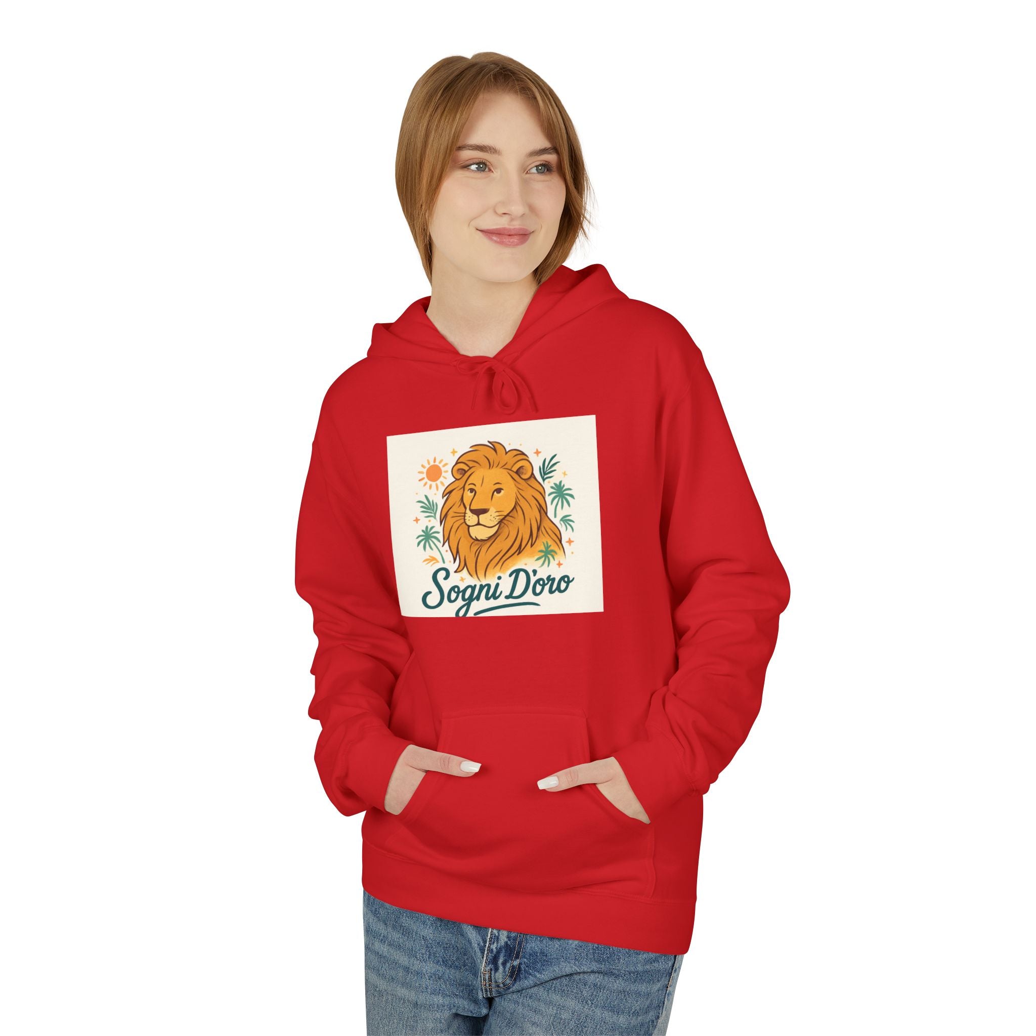 Retro Lion Fleece Hoodie
