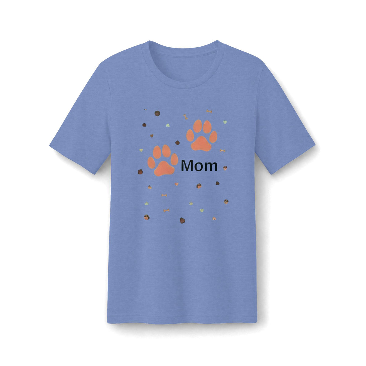 Pet Mom Paw Print T-Shirt — "Mom" Paw & Bone Graphic Women's Tee