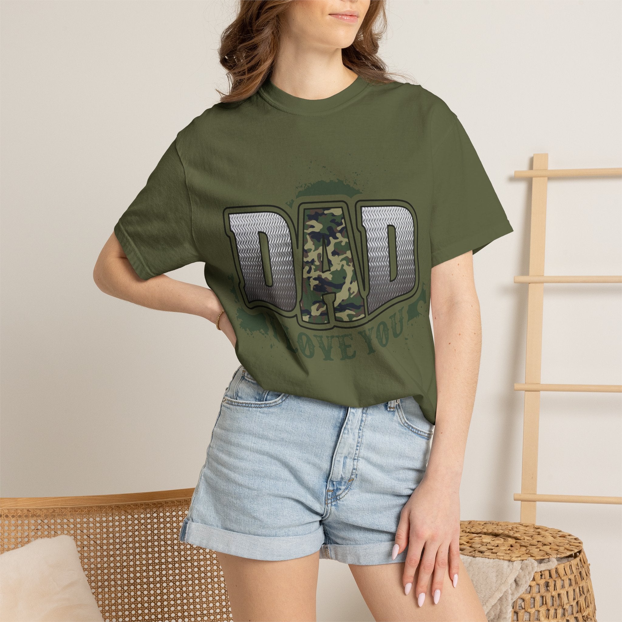 Dad I Love You Camo Graphic T-Shirt
