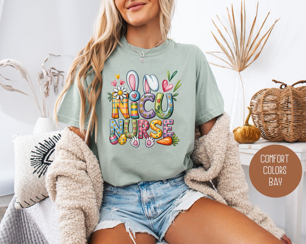NICU Easter Nurse Comfort Colors Shirt-2