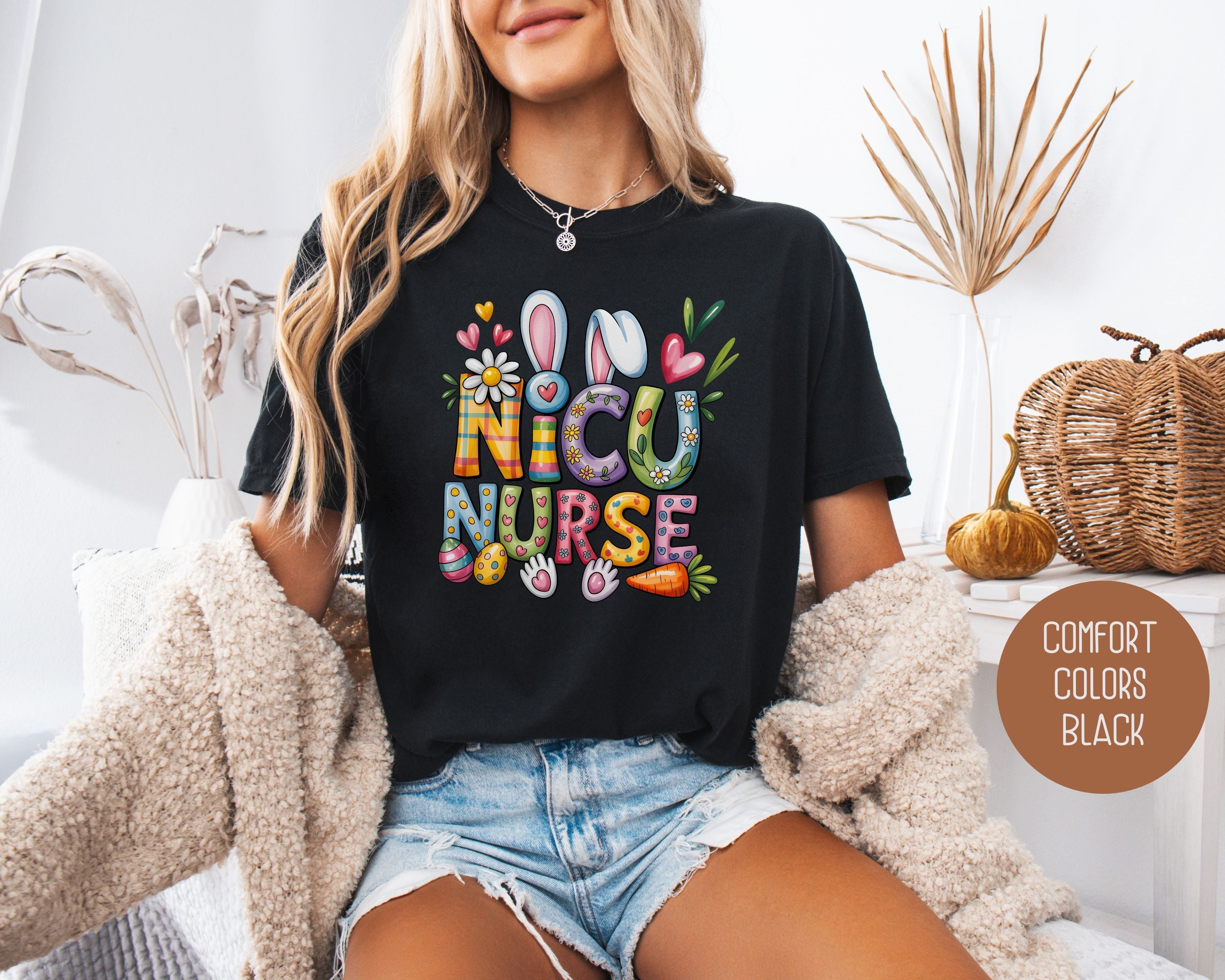 NICU Easter Nurse Comfort Colors Shirt-3