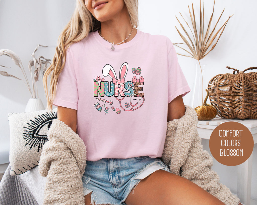 Easter Nurse Comfort Colors Shirt-0