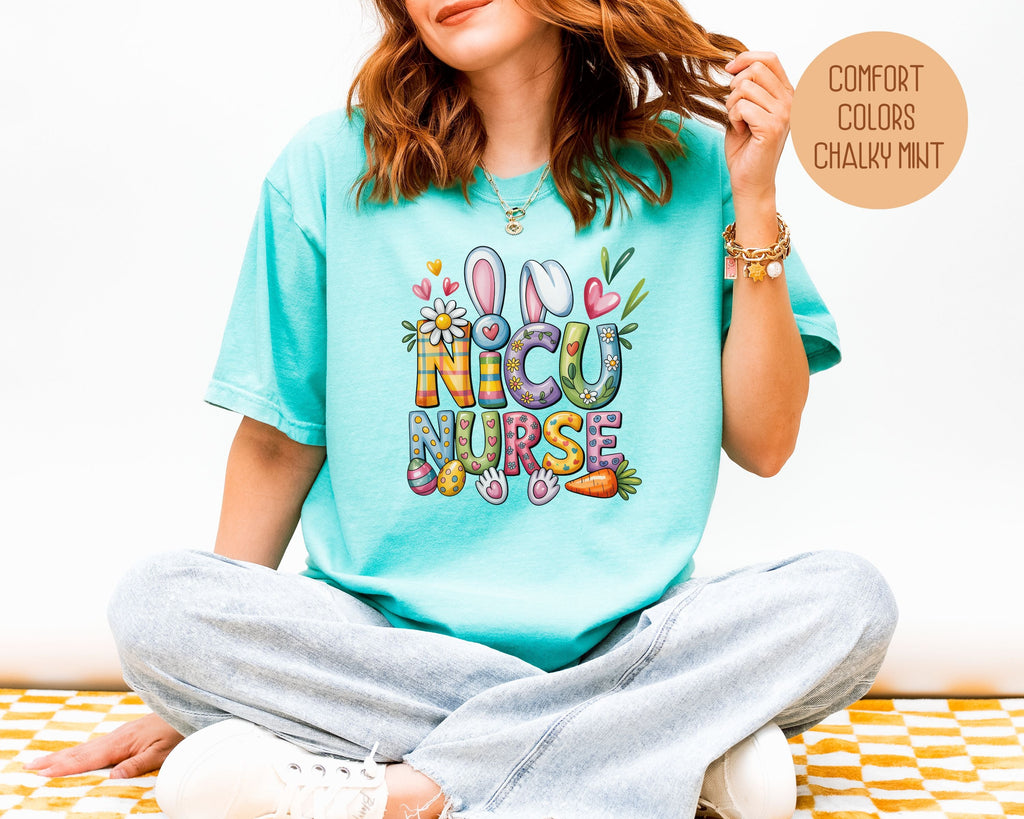 NICU Easter Nurse Comfort Colors Shirt-4
