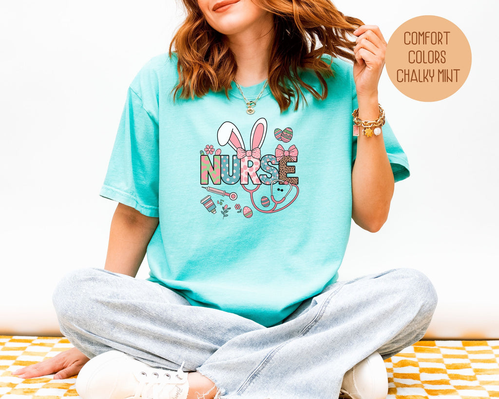 Easter Nurse Comfort Colors Shirt-4