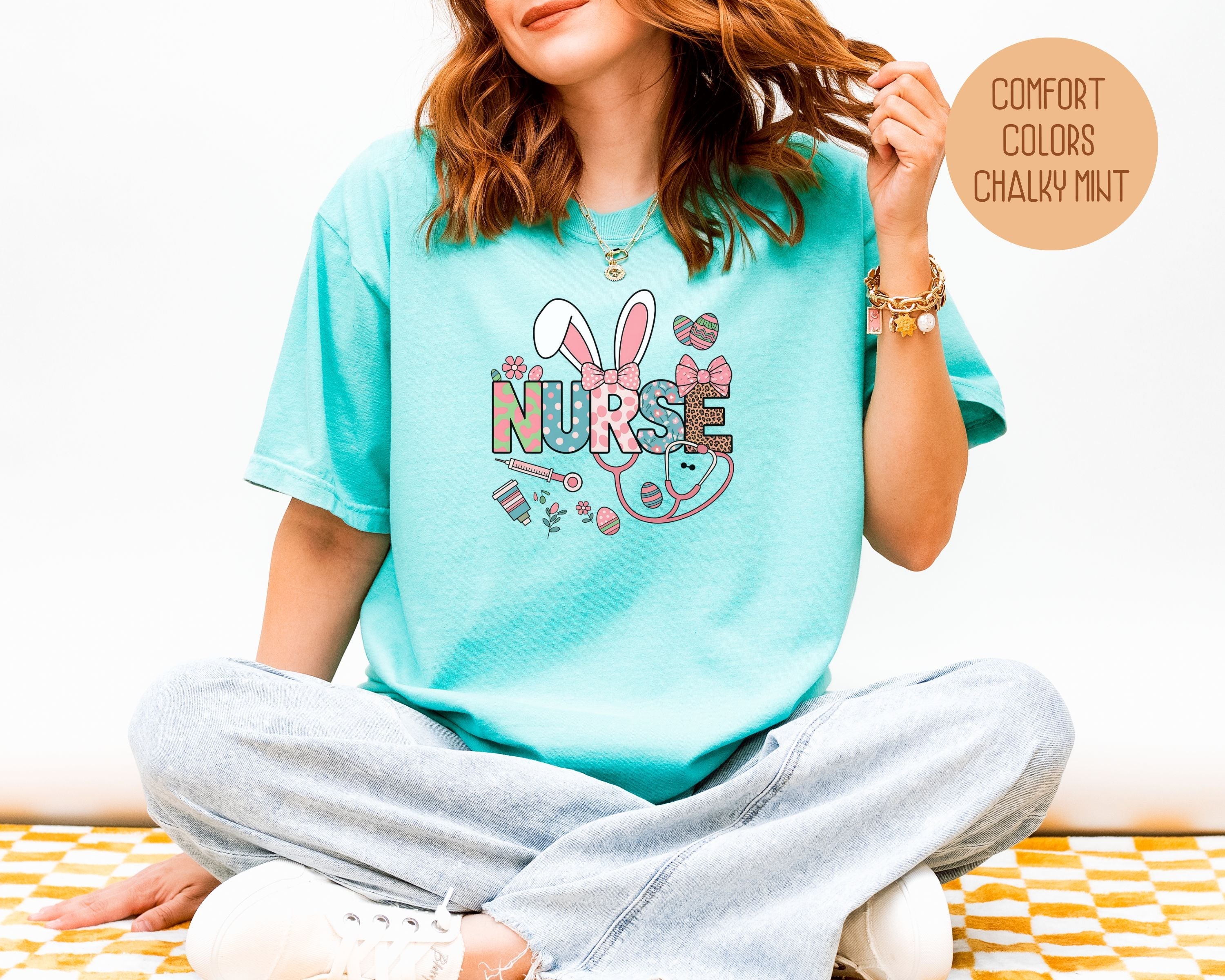 Easter Nurse Comfort Colors Shirt-4