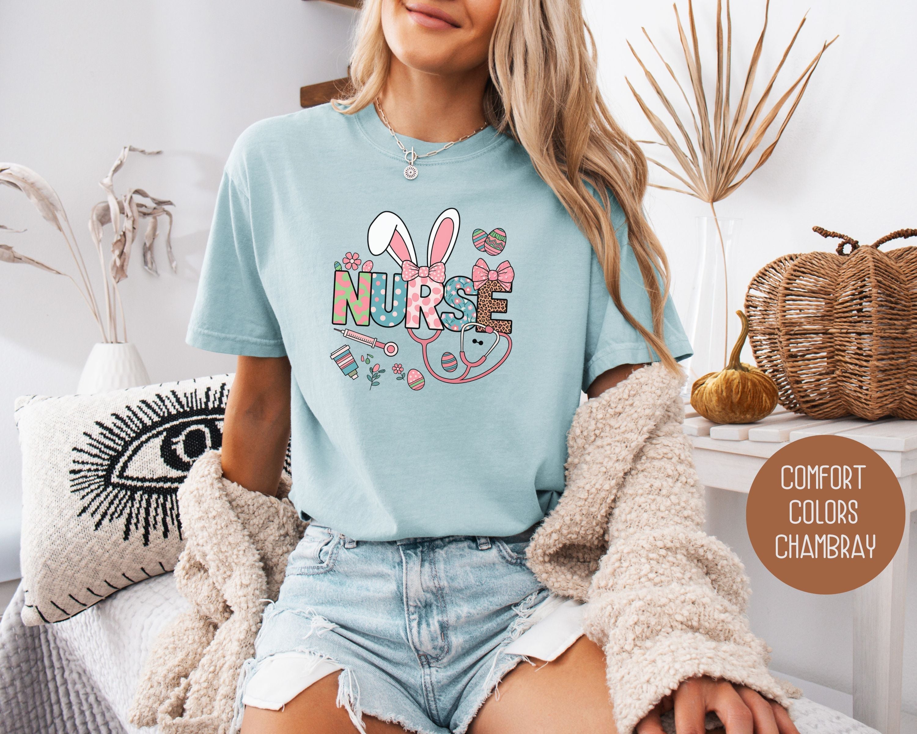 Easter Nurse Comfort Colors Shirt-5