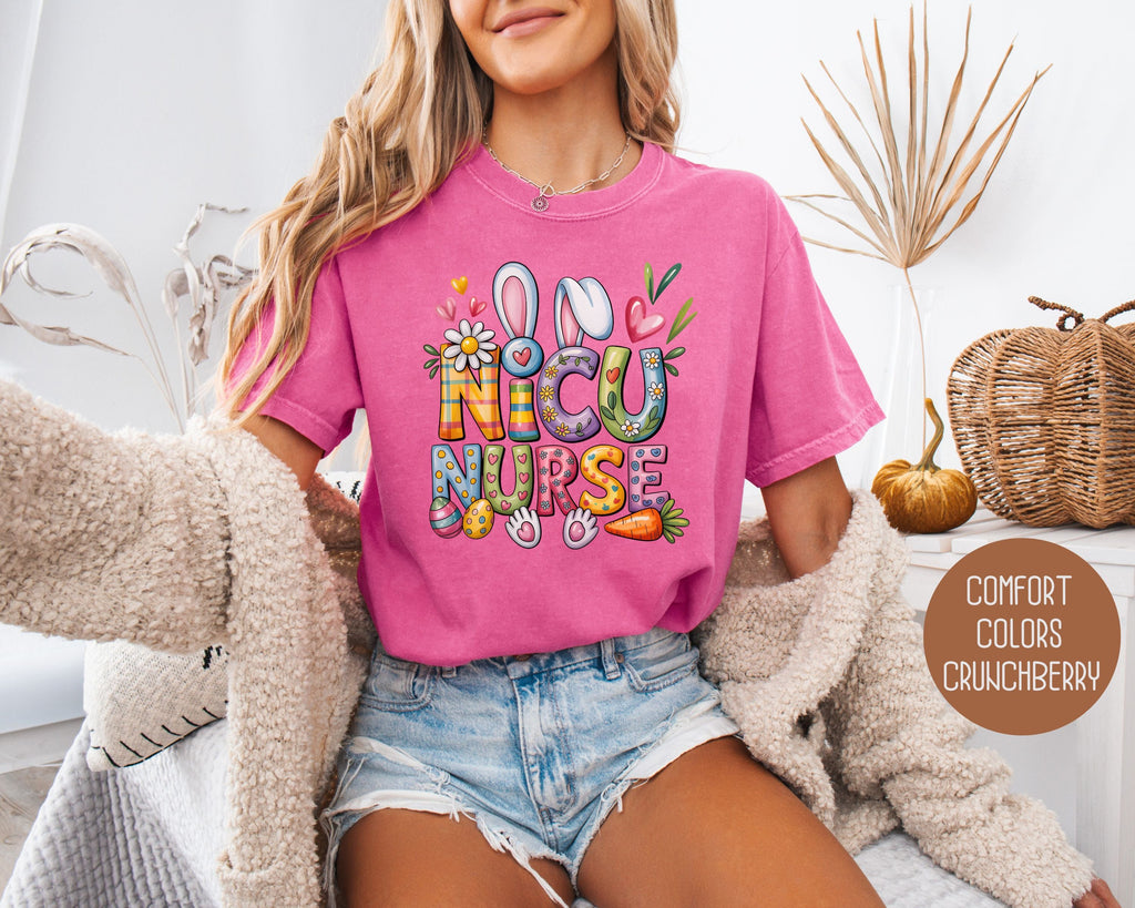 NICU Easter Nurse Comfort Colors Shirt-6