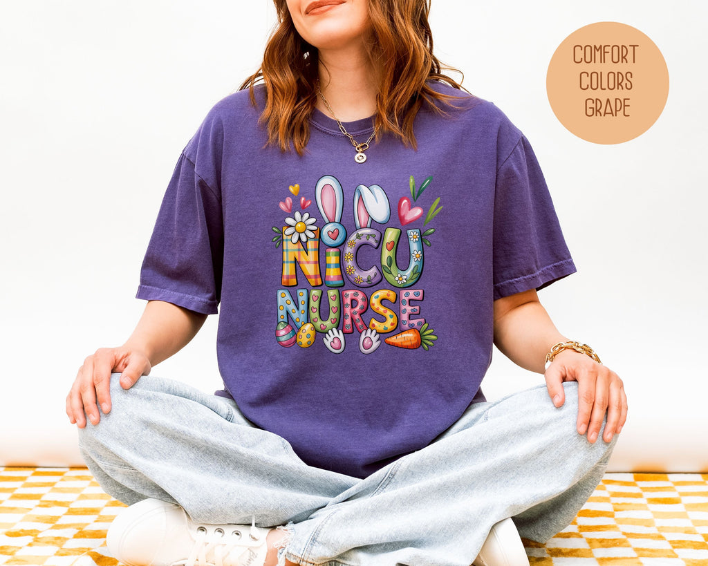 NICU Easter Nurse Comfort Colors Shirt-1