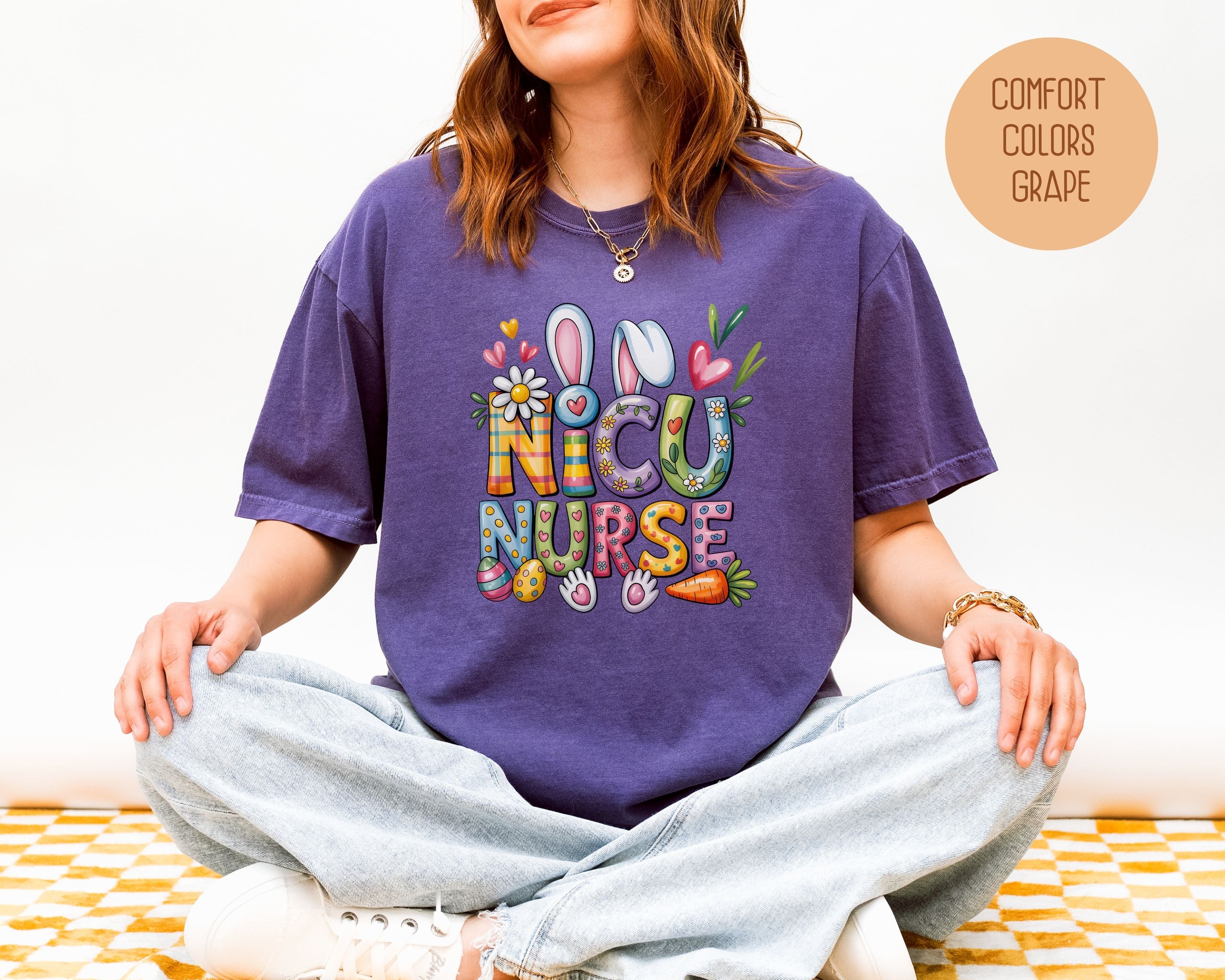 NICU Easter Nurse Comfort Colors Shirt-1