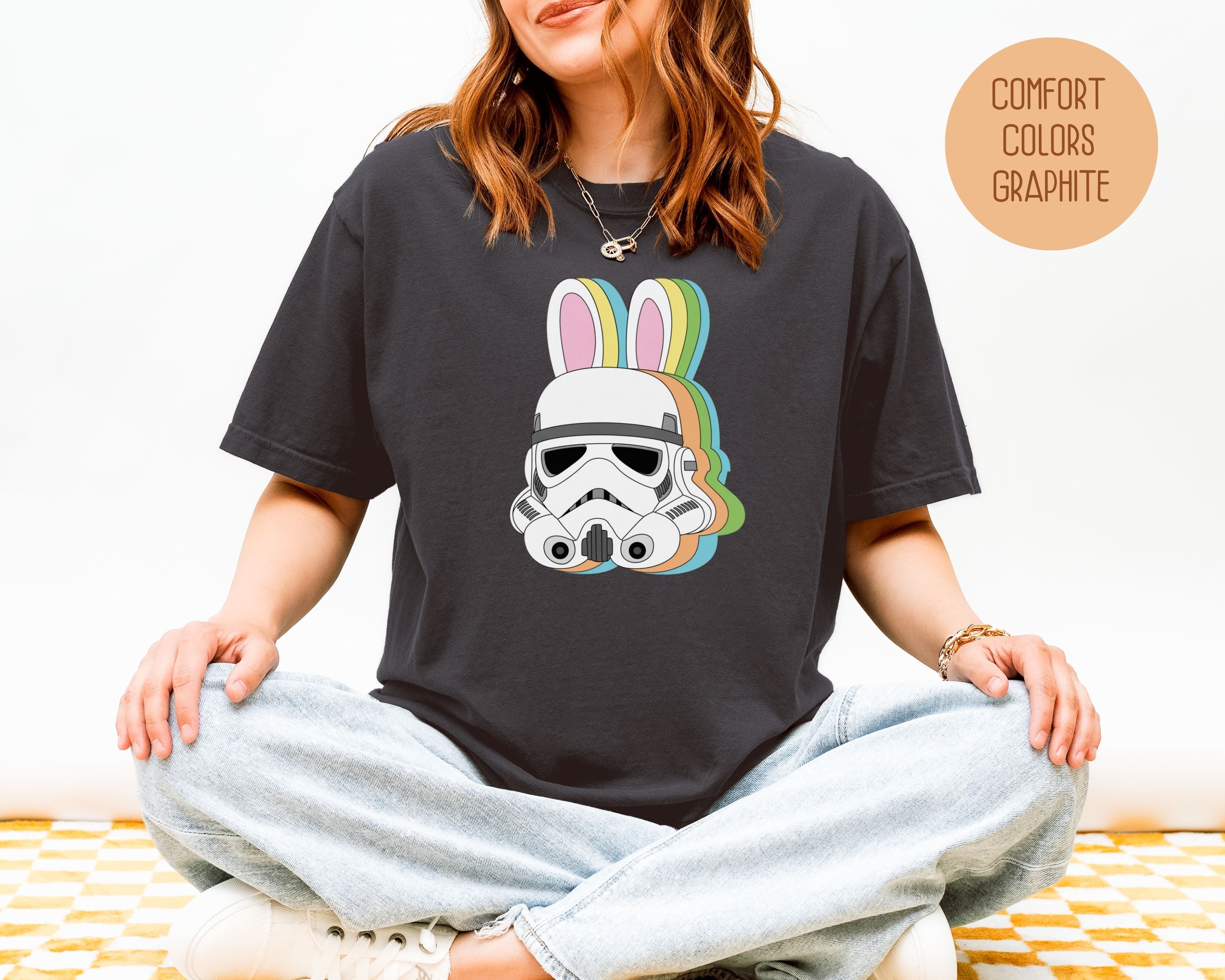 Storm Trooper Easter Bunny Comfort Colors Shirt-3
