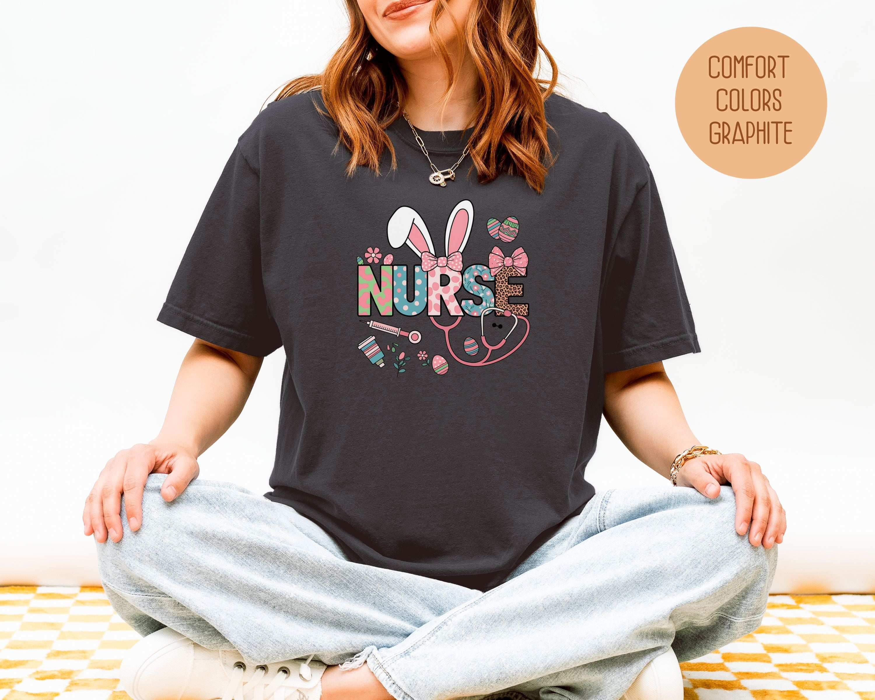 Easter Nurse Comfort Colors Shirt-7
