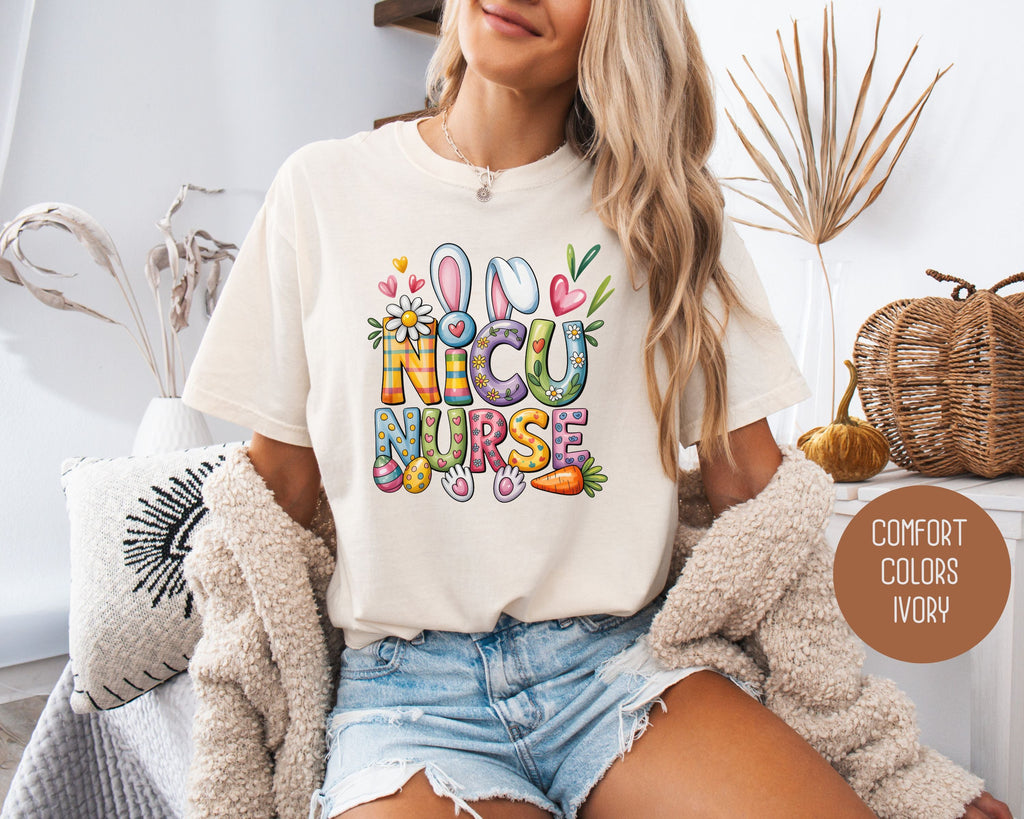 NICU Easter Nurse Comfort Colors Shirt-8