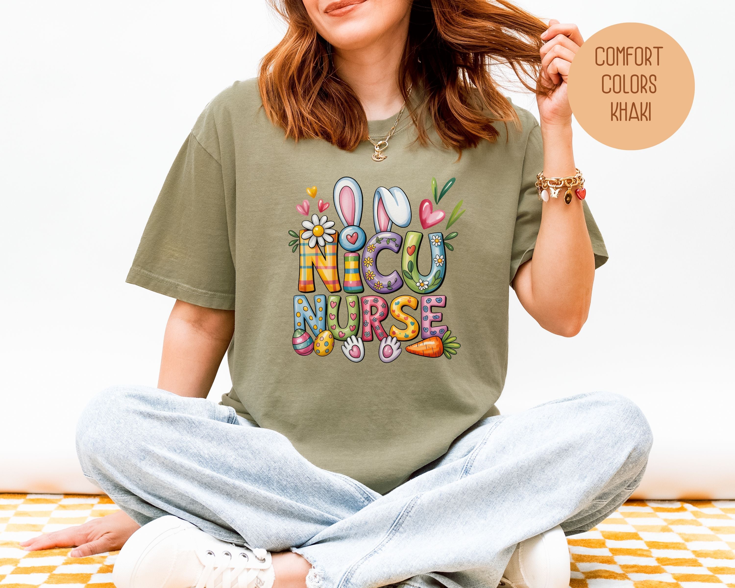NICU Easter Nurse Comfort Colors Shirt-9
