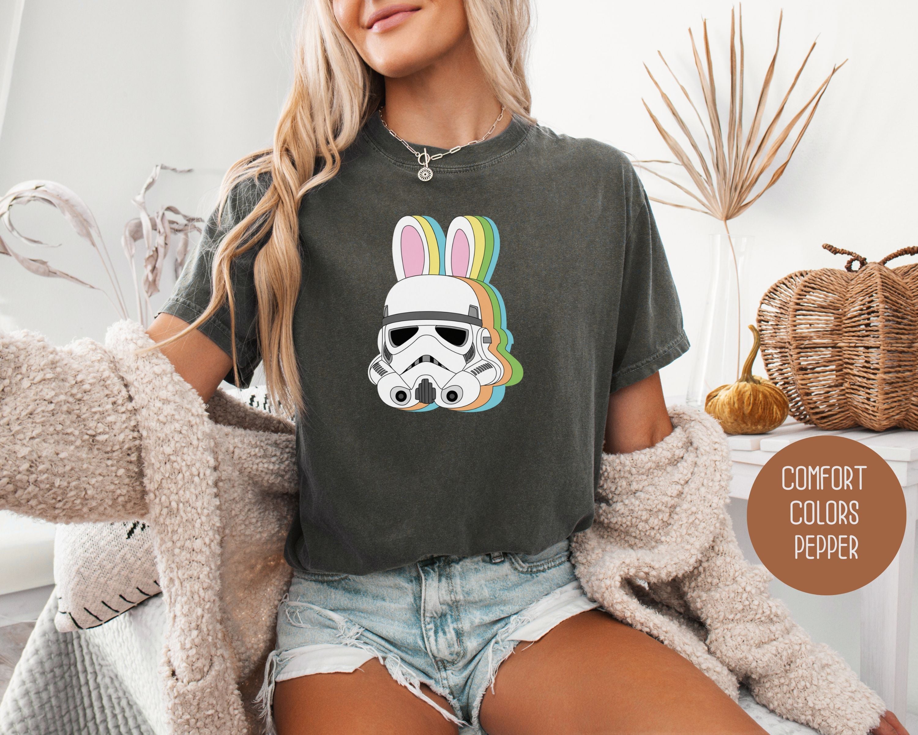 Storm Trooper Easter Bunny Comfort Colors Shirt-5