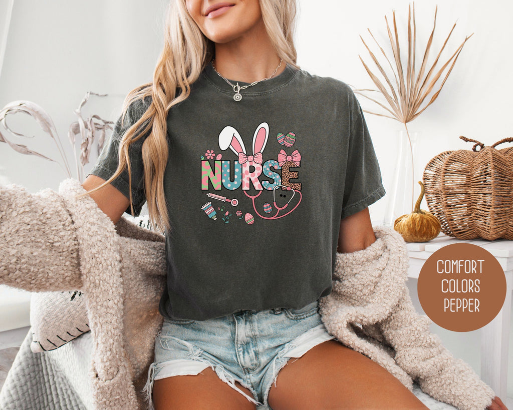 Easter Nurse Comfort Colors Shirt-9