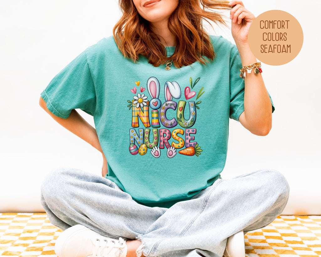 NICU Easter Nurse Comfort Colors Shirt-12